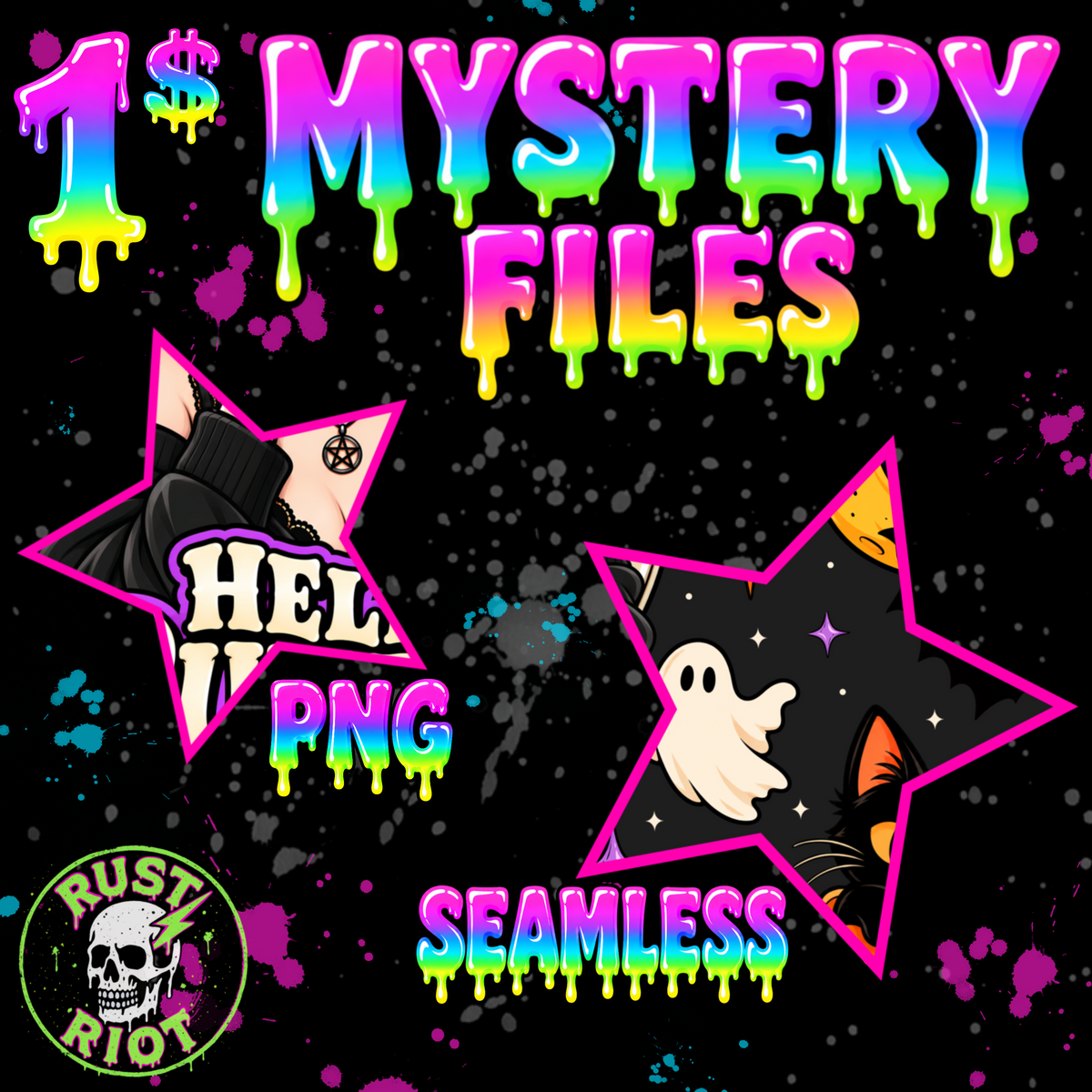 MYSTERY FILES #12 |Tee Graphic OR Seamless Pattern | PNG Digital Download