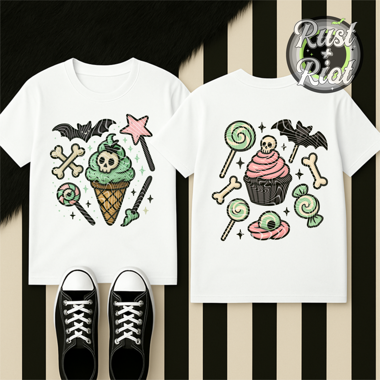 Spooky Treats Mini Bundle Digital Graphic Images for Fabric, DTF, DTG, UVDTF, and Sublimation Printing