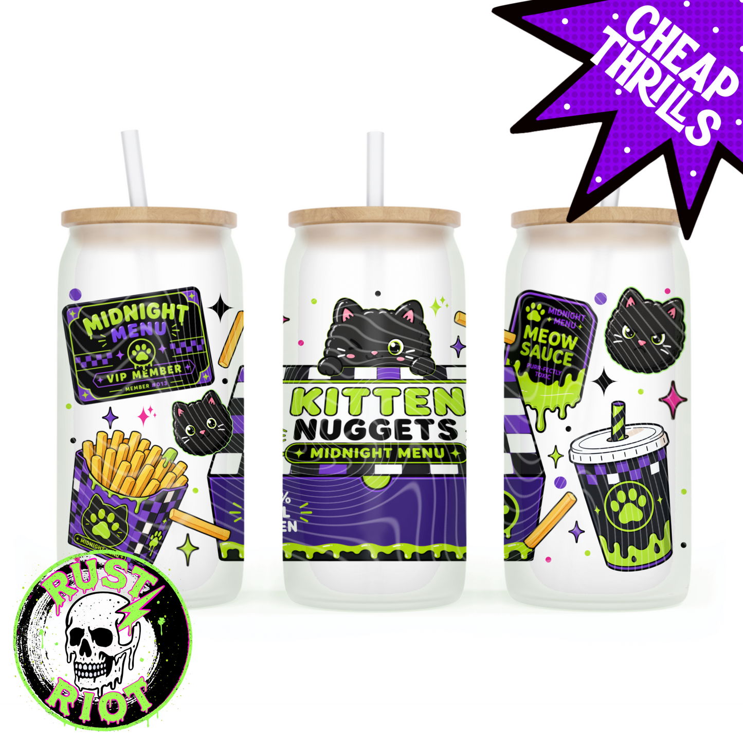 Kitten Nuggets: Midnight Menu - Closed Box | Kawaii Pop Art Collection | PNG Digital Download