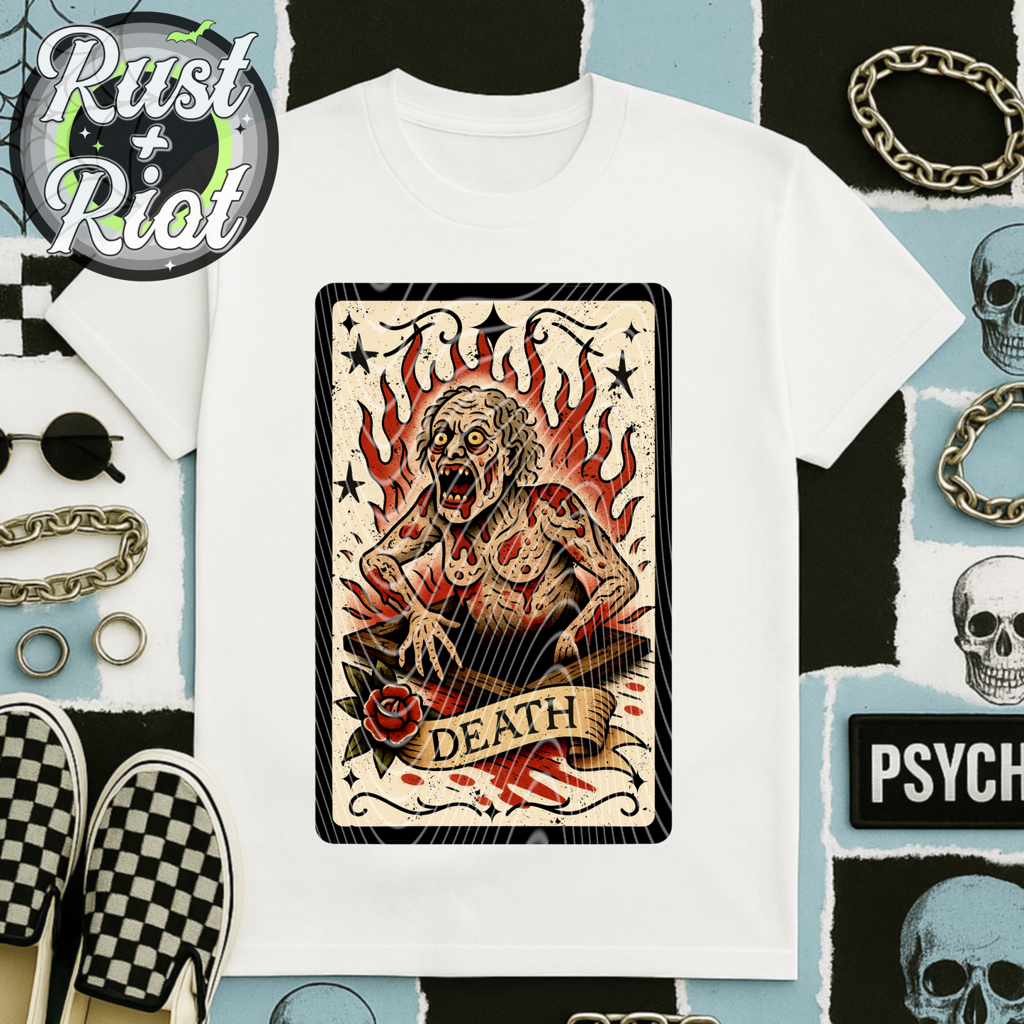 Horror Tarot Card Pack – Neo-Trad Horror Flash 6 PNG Bundle