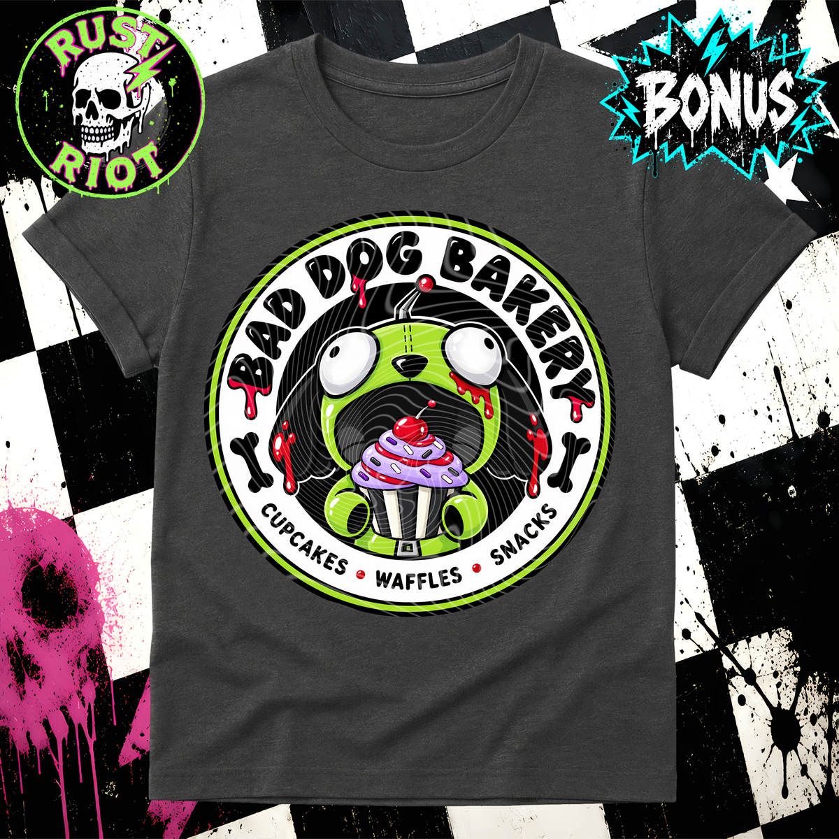 Earth Problems Tee Graphic | Neon Alien Sci-Fi | PNG Digital Download