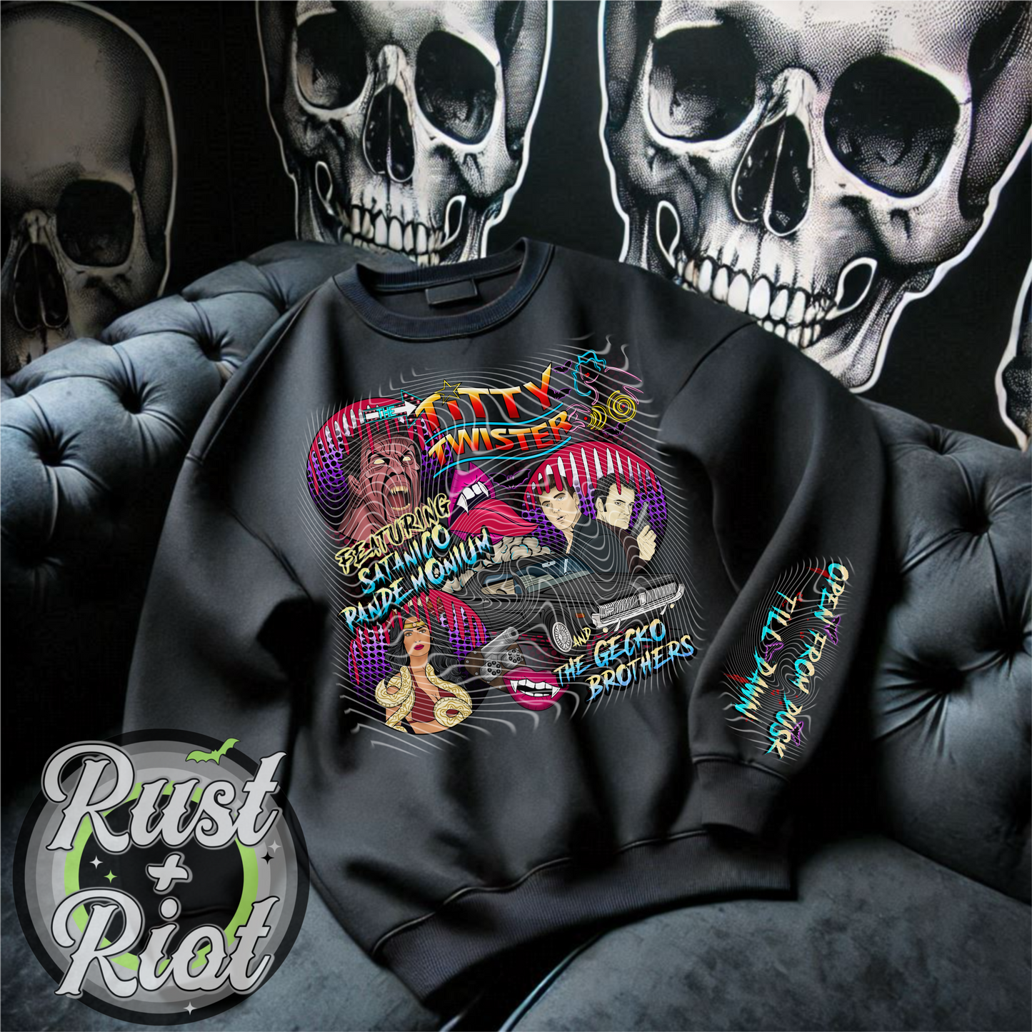 Bikers and Truckers Only Main PNG with Sleeve, 90s Vampire Cult Classic Digital Image for UVDTF or Sublimation Printing