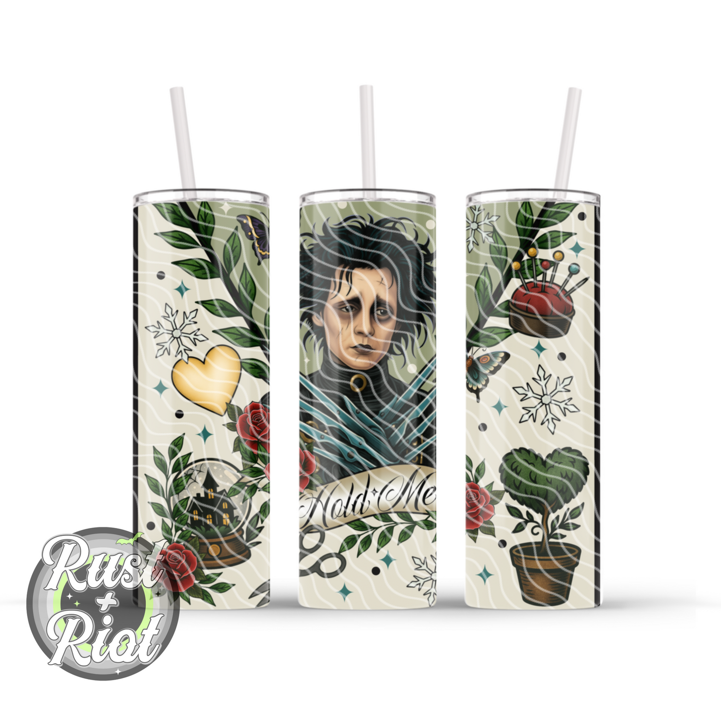 Serving Tea - The Inventor and The Creation 20oz Tumbler Wrap Digital Download - Neo Traditional Gothic Inspired Graphic