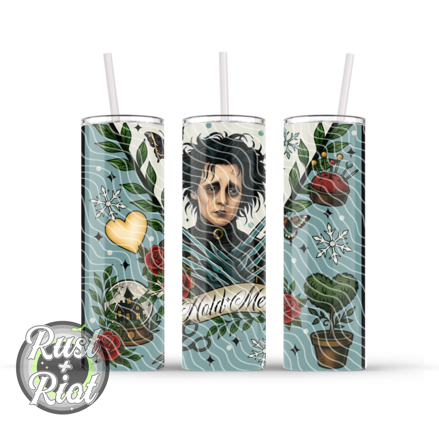 Serving Tea - The Inventor and The Creation 20oz Tumbler Wrap Digital Download - Neo Traditional Gothic Inspired Graphic