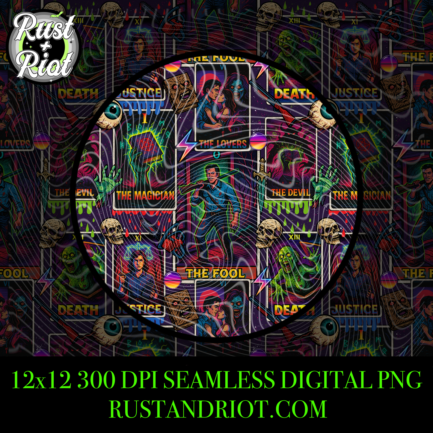 Dead by Dawn Everything Bundle – Retro Horror Tarot Design Set