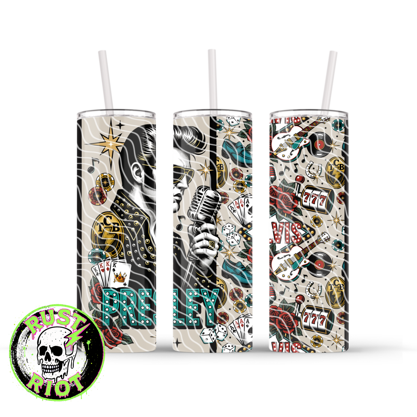 King of Vegas Tumbler Wrap | Retro Rock & Roll Casino Design