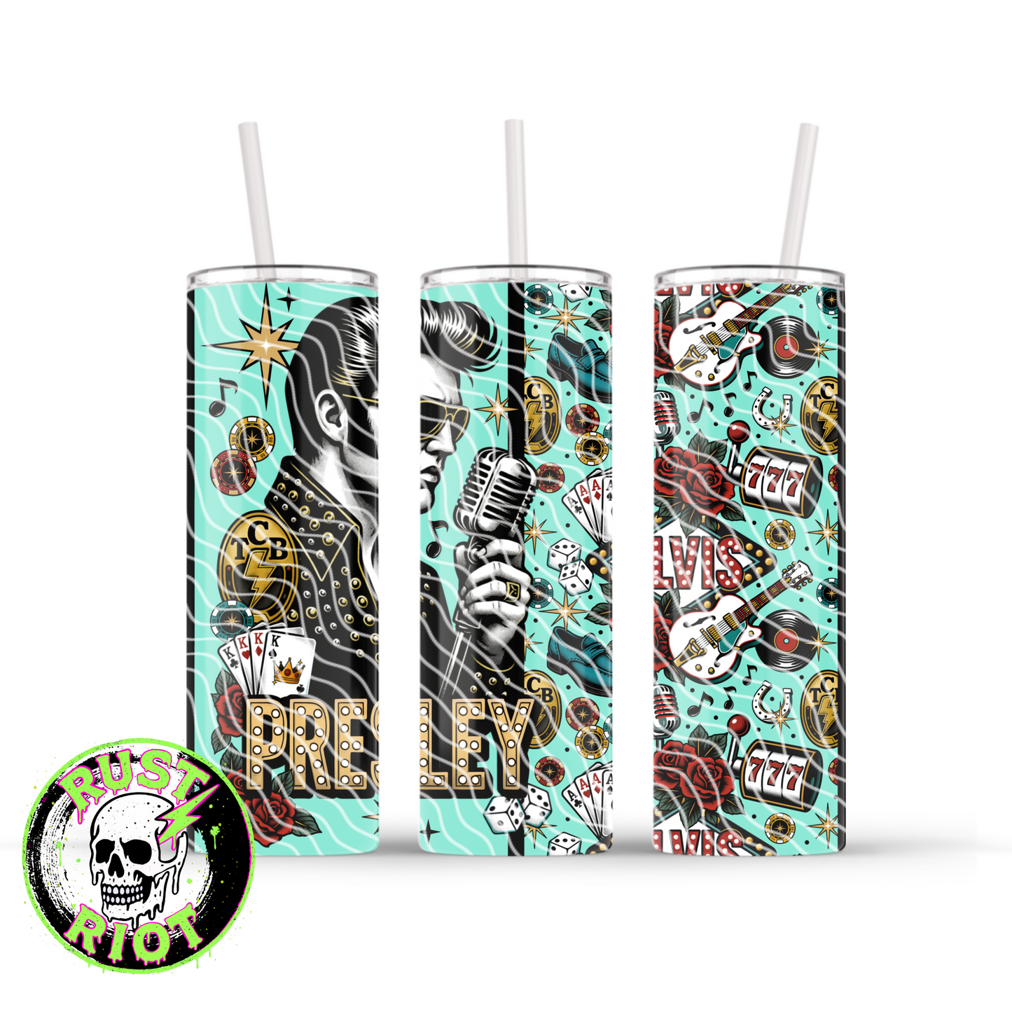 King of Vegas Tumbler Wrap | Retro Rock & Roll Casino Design