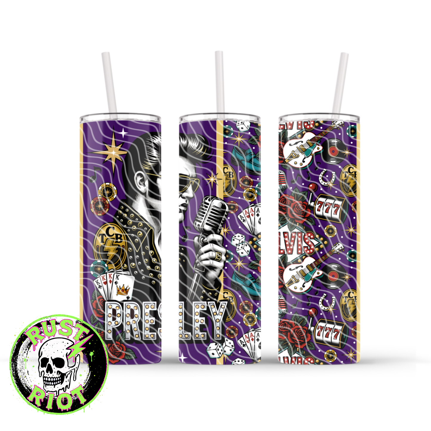 King of Vegas Tumbler Wrap | Retro Rock & Roll Casino Design