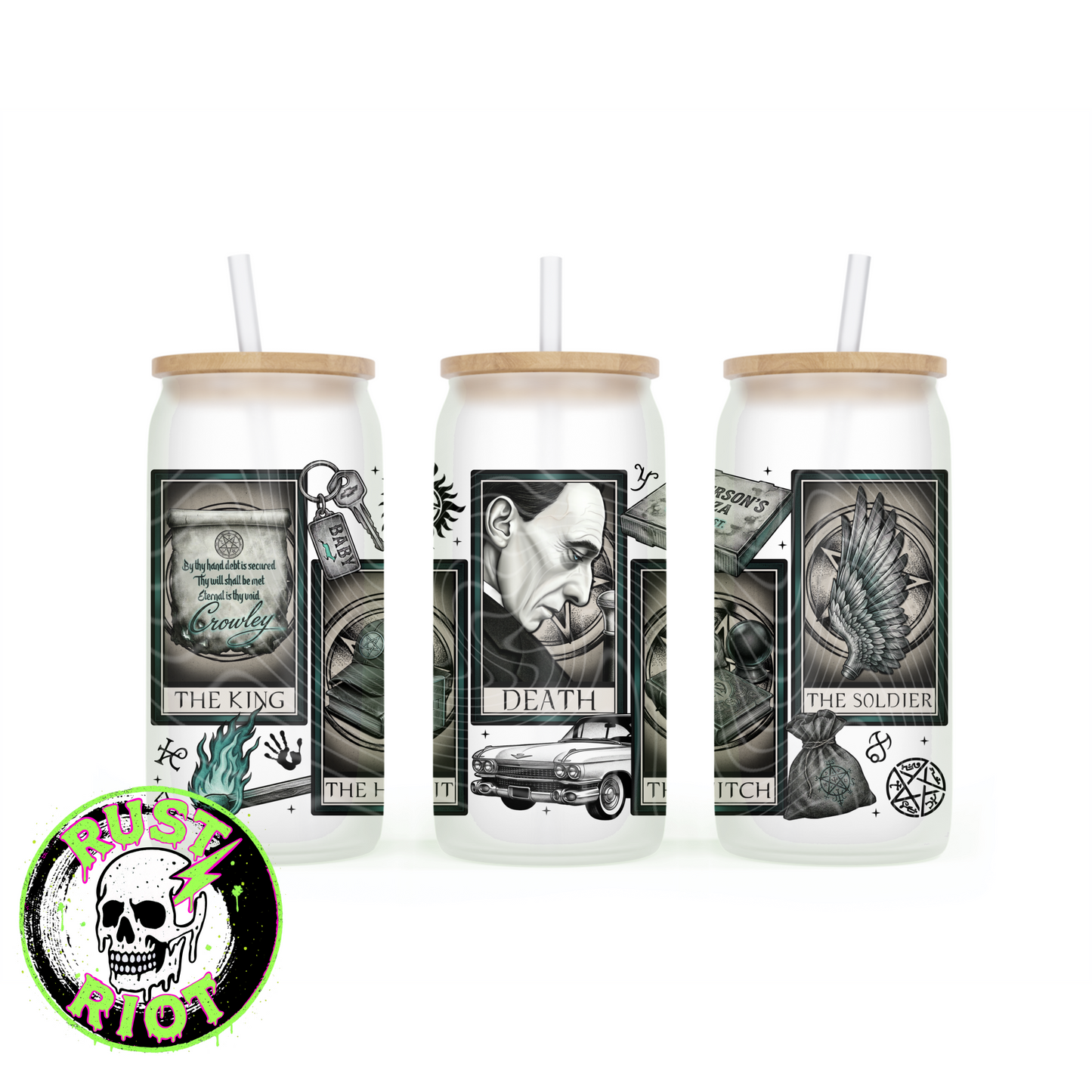 The Hunter’s Deck | Neo Trad Occult Graphic | 16oz Glass Can Wrap PNG Digital Download