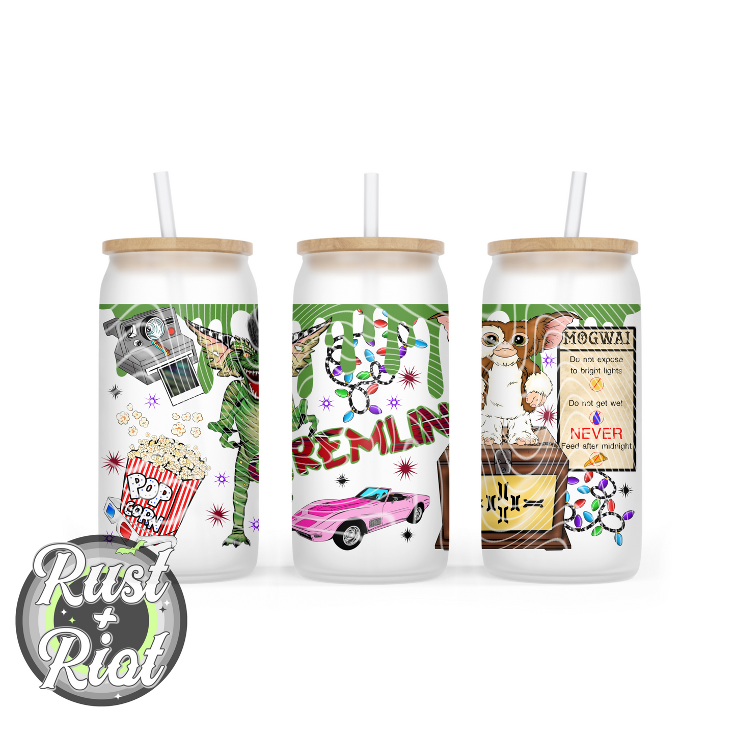 After Midnight 16oz Glass Can Template Design PNG, 80s Cult Classic Movie Digital Graphic Image for UVDTF and Sublimation Printing