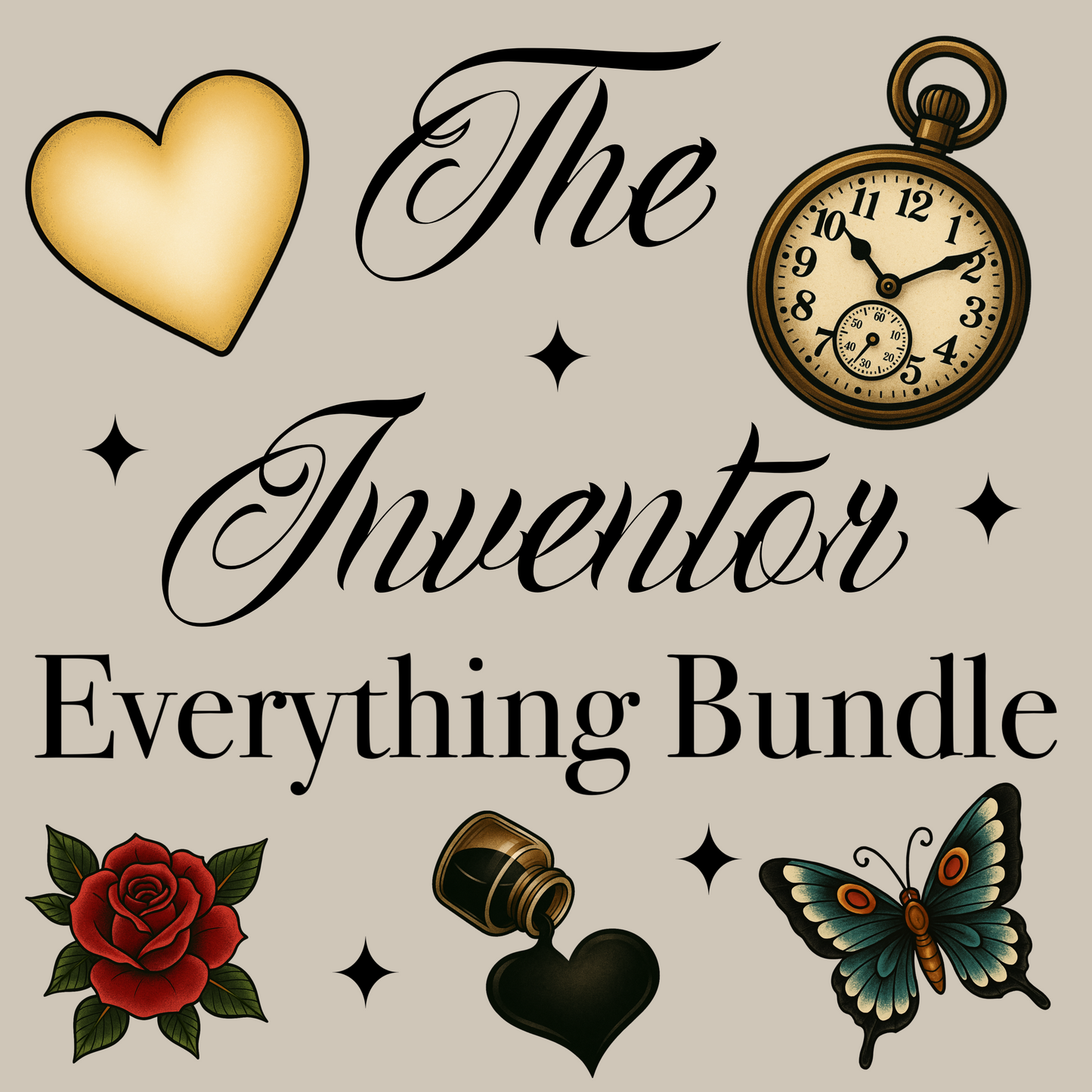 Serving Tea - The Inventor Bundle PNG Set for Sublimation, DTF, Paper, Fabric and Crafts.