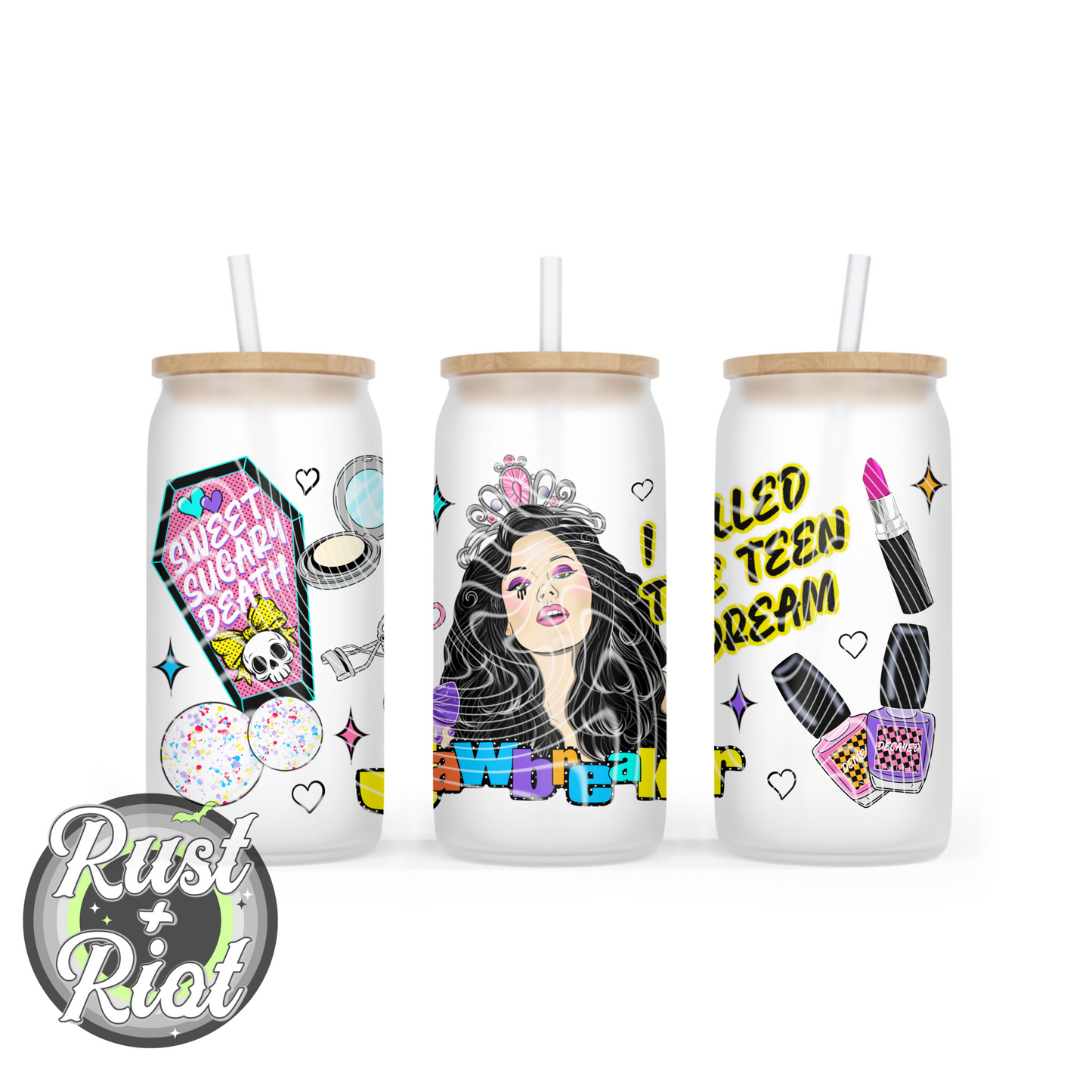 Teen Dream 16oz Glass Can Wrap | Digital Download PNG for Sublimation & UVDTF Printing