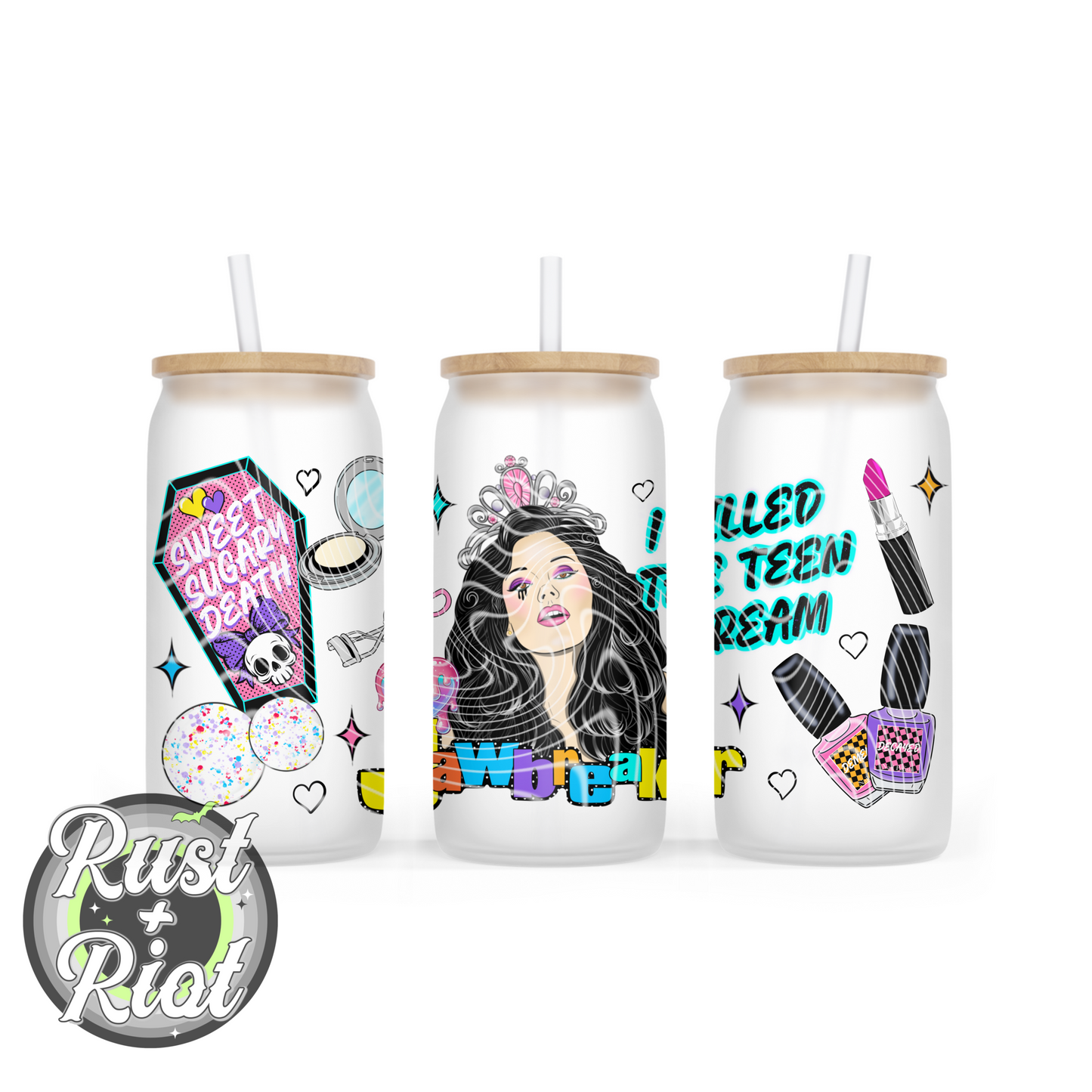Teen Dream 16oz Glass Can Wrap | Digital Download PNG for Sublimation & UVDTF Printing