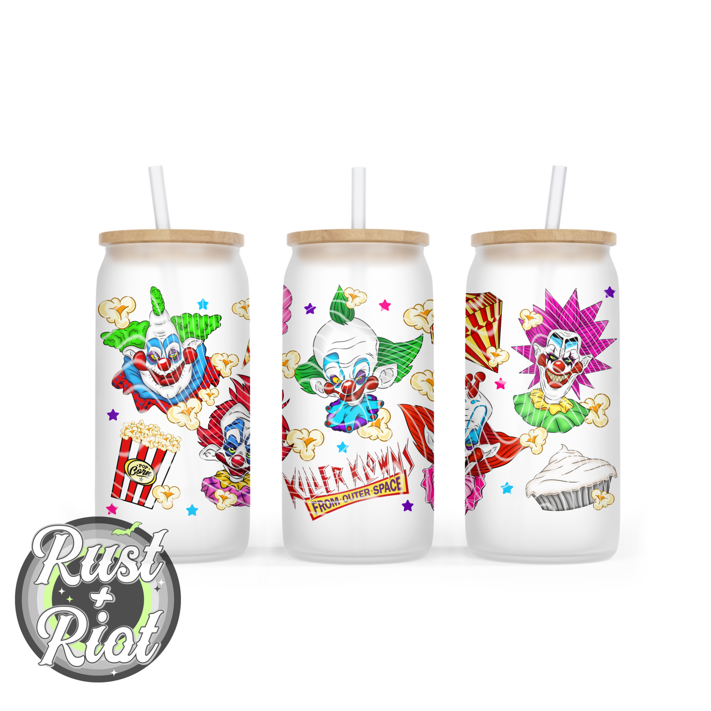 Send in the Klowns 16oz Glass Can Wrap | Digital Download PNG for Sublimation & UVDTF Printing