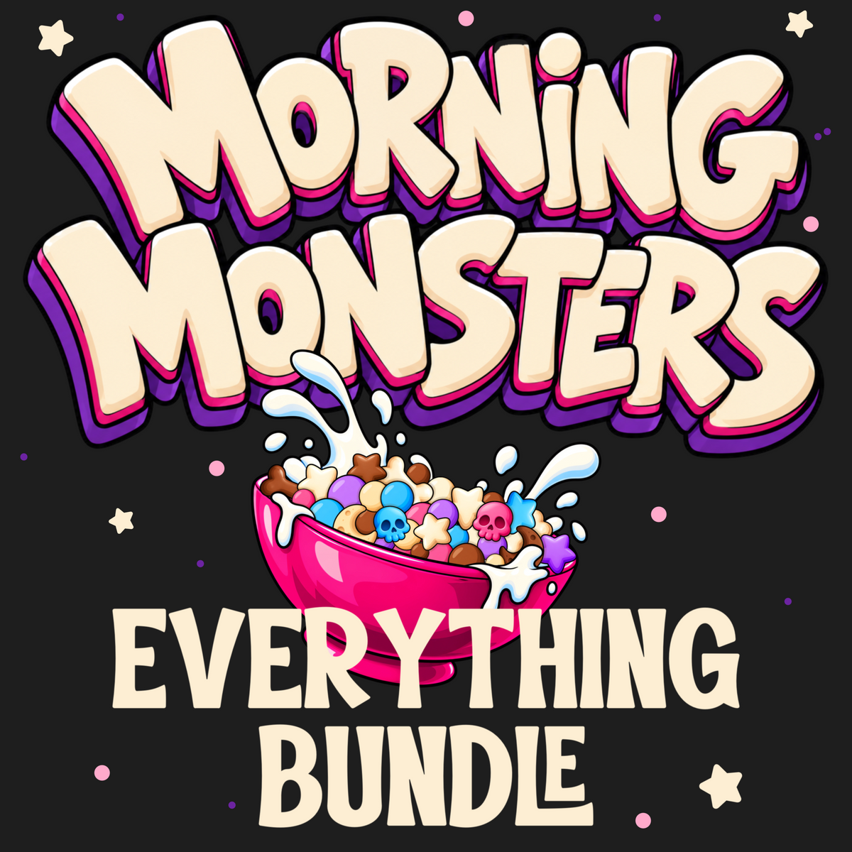 Morning Monsters | Retro Monster Cereal Collection | PNG Digital Download