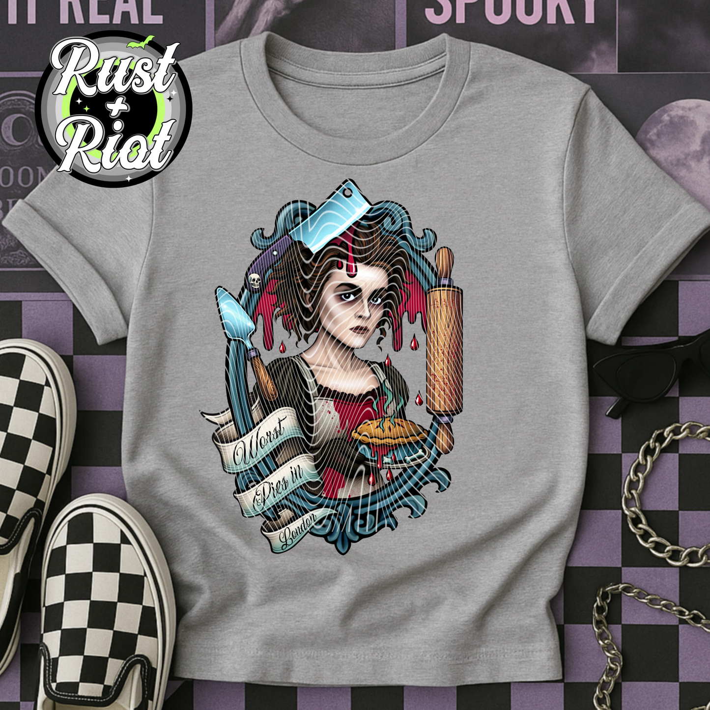 Grindhouse Gourmet - The Barber & The Butcher Digital Tee Graphic – Tattoo Style PNG
