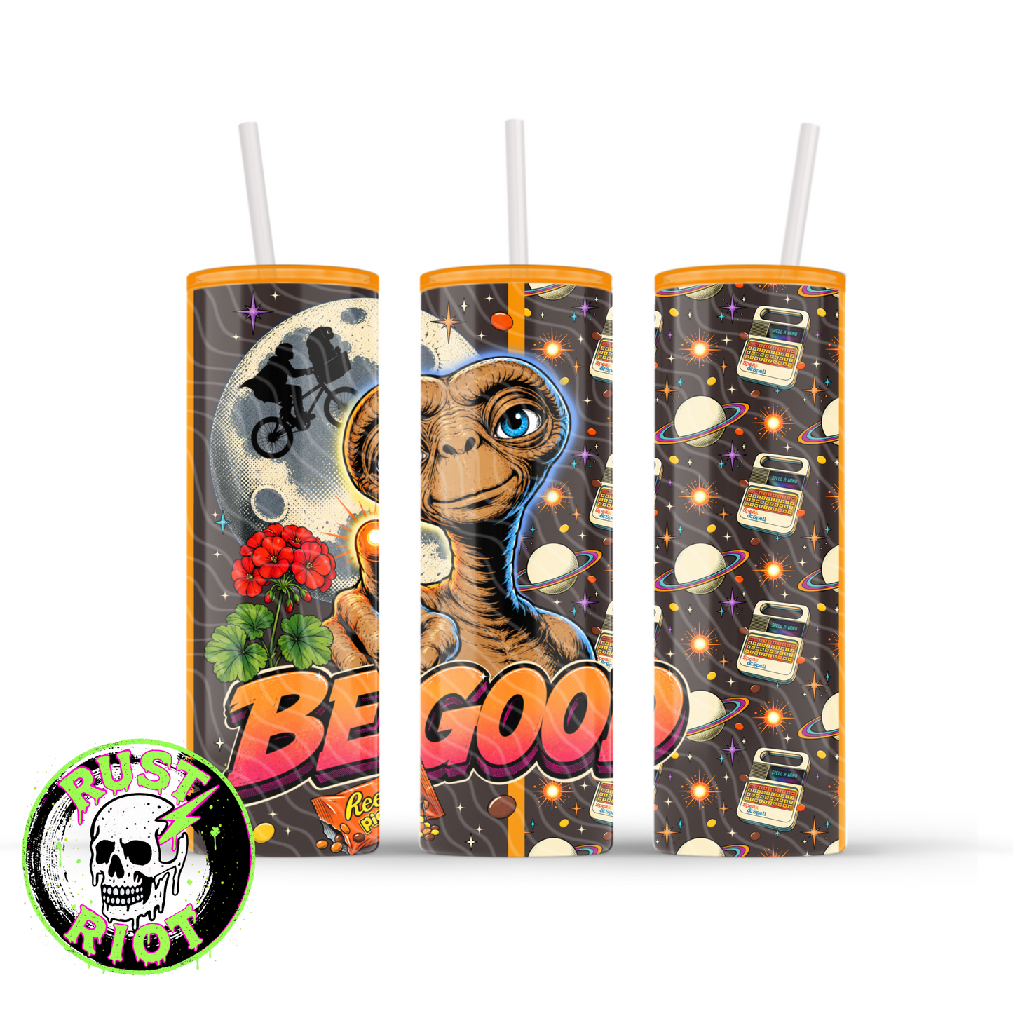 Be Good Tumbler Wrap | Nostalgic Sci-Fi Pop Art | PNG Digital Download