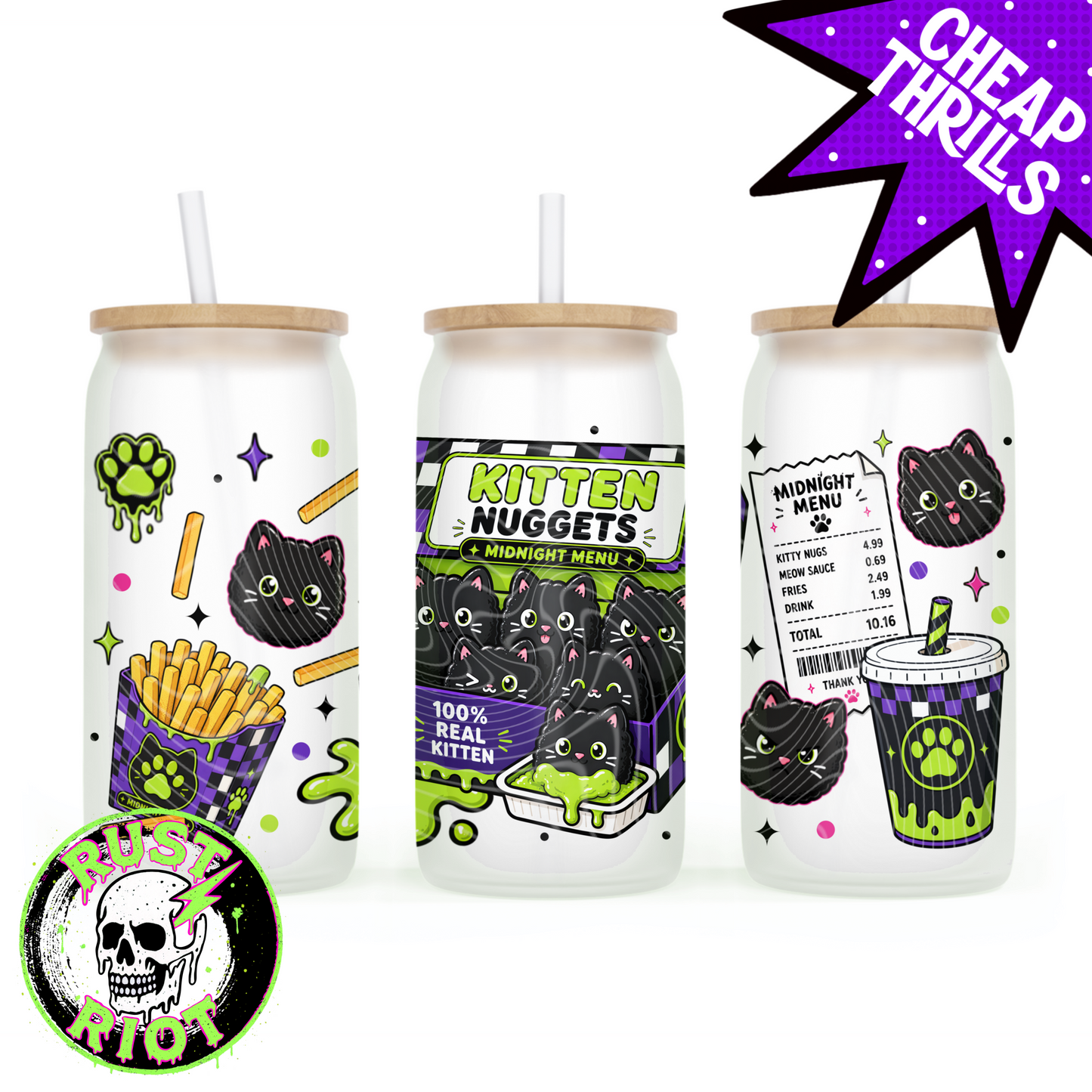 Kitten Nuggets: Midnight Menu - Open Box | Kawaii Pop Art Collection | PNG Digital Download