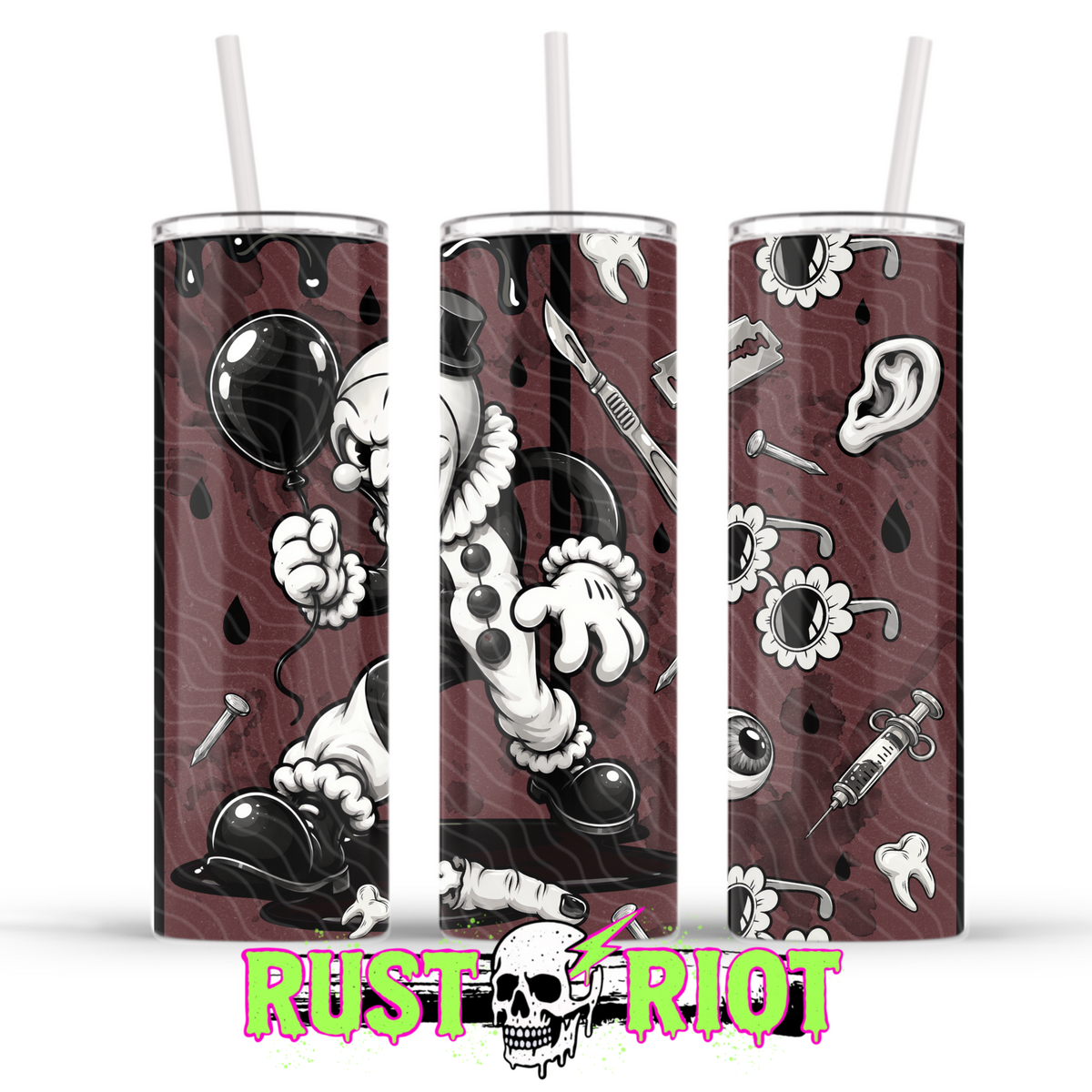 Art of Terror Tumbler Wrap | Vintage Cartoon Horror | PNG Digital Download