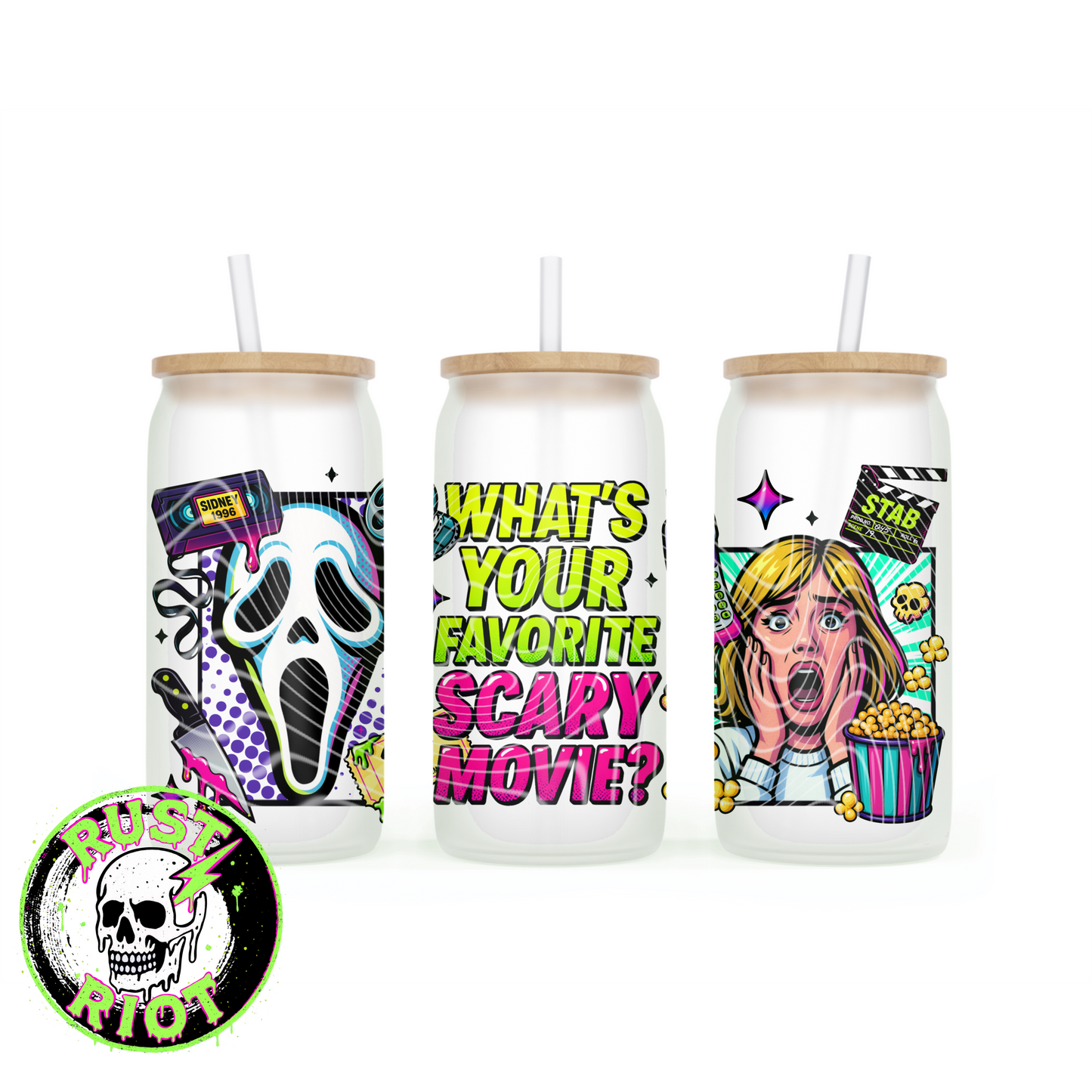 Now Screaming | Retro Horror Comic Drinkware Design | 16oz Glass Can Wrap | Digital Download PNG for Sublimation & UVDTF Printing