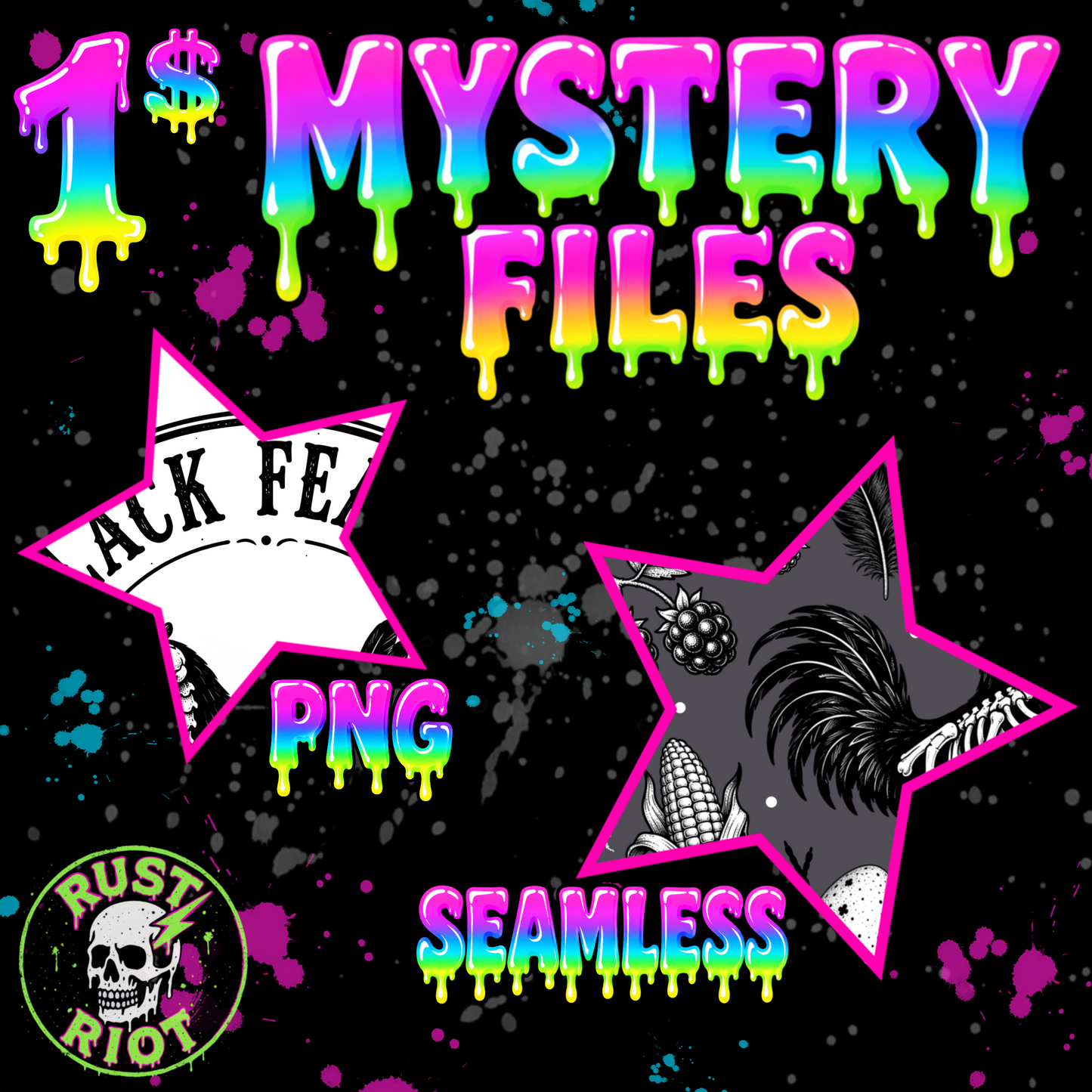 MYSTERY FILES #5 |Tee Graphic OR Seamless Pattern | PNG Digital Download