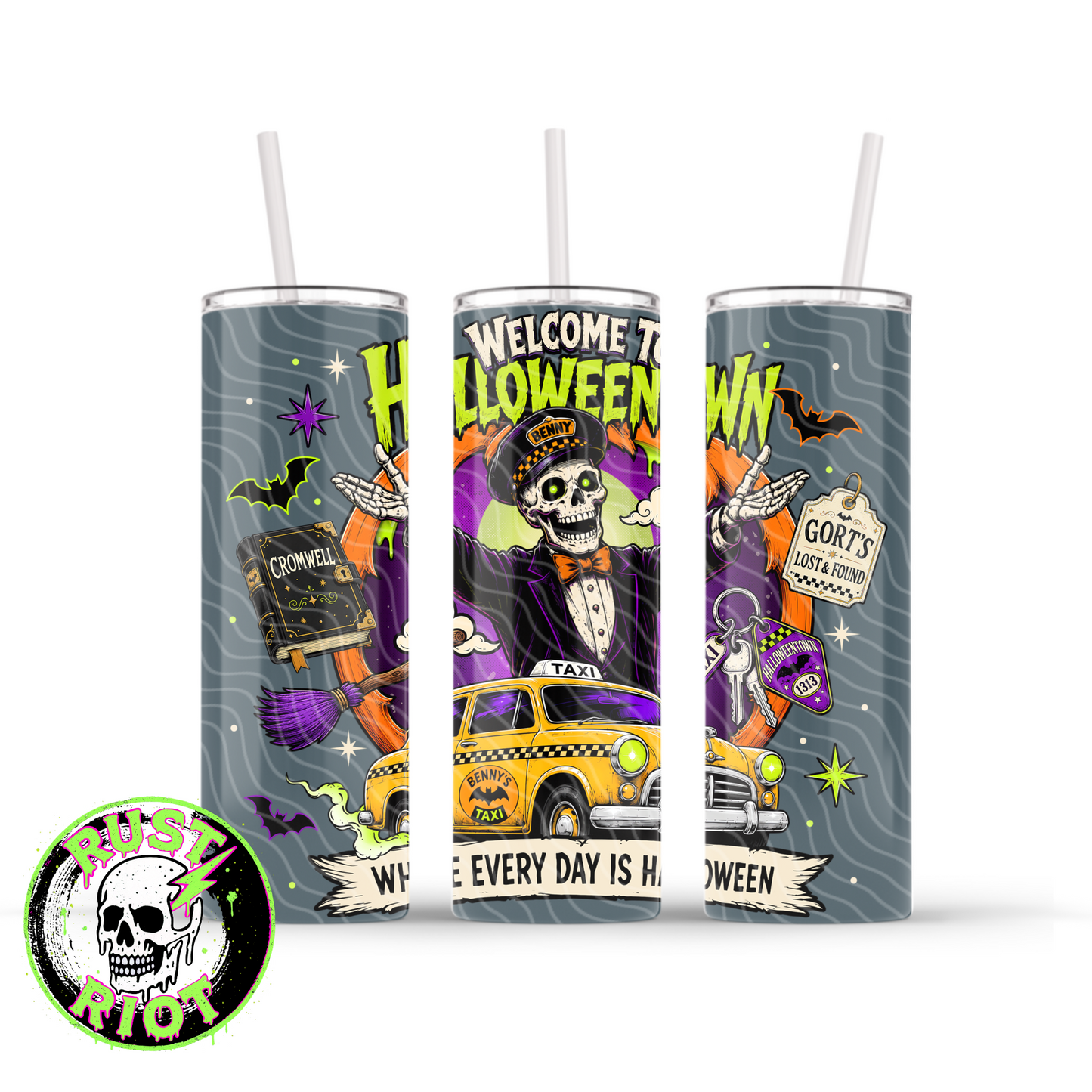 Midnight Fare Tumbler Wrap | Halloween Pop Art | PNG Digital Download