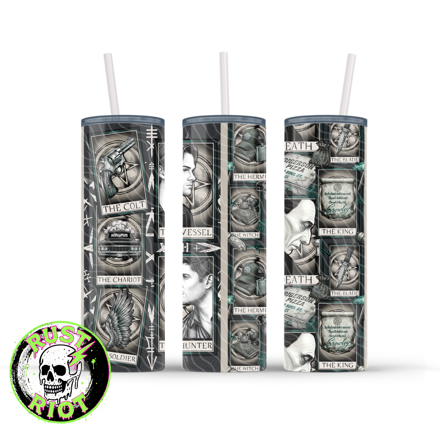 The Hunter’s Deck | Neo Trad Occult Graphic | 20oz Skinny Tumbler Wrap PNG Digital Download