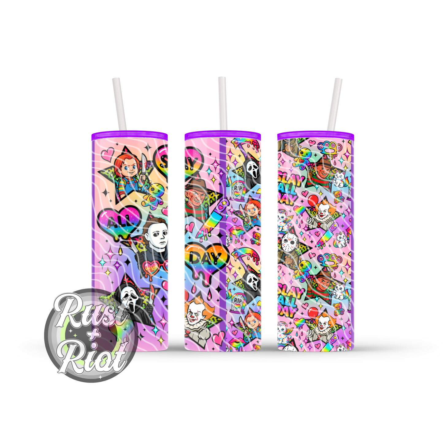 Hell in Highlighter Mega Bundle - Slay All Day and Drop Dead Gorgeous - Rainbow Horror PNG Set