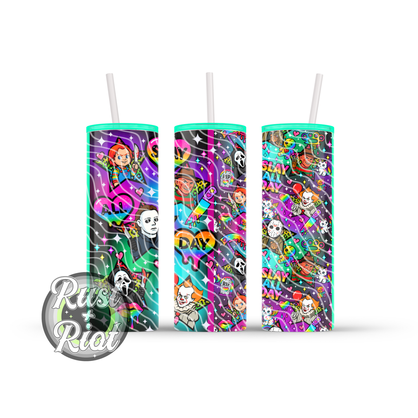 Hell in Highlighter Mega Bundle - Slay All Day and Drop Dead Gorgeous - Rainbow Horror PNG Set