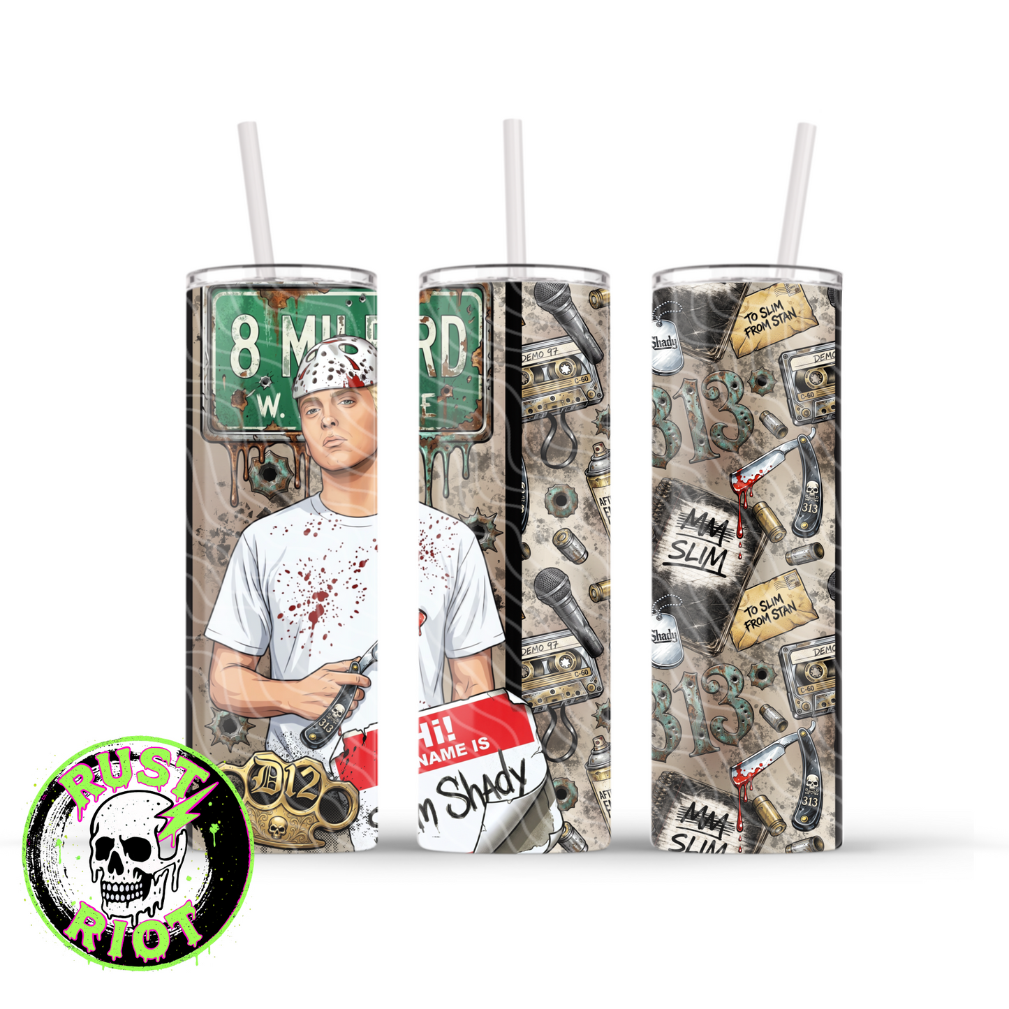 Detroit’s Most Wanted - Side A | Gritty Comic Graphic | 20oz Skinny Tumbler Wrap PNG Digital Download