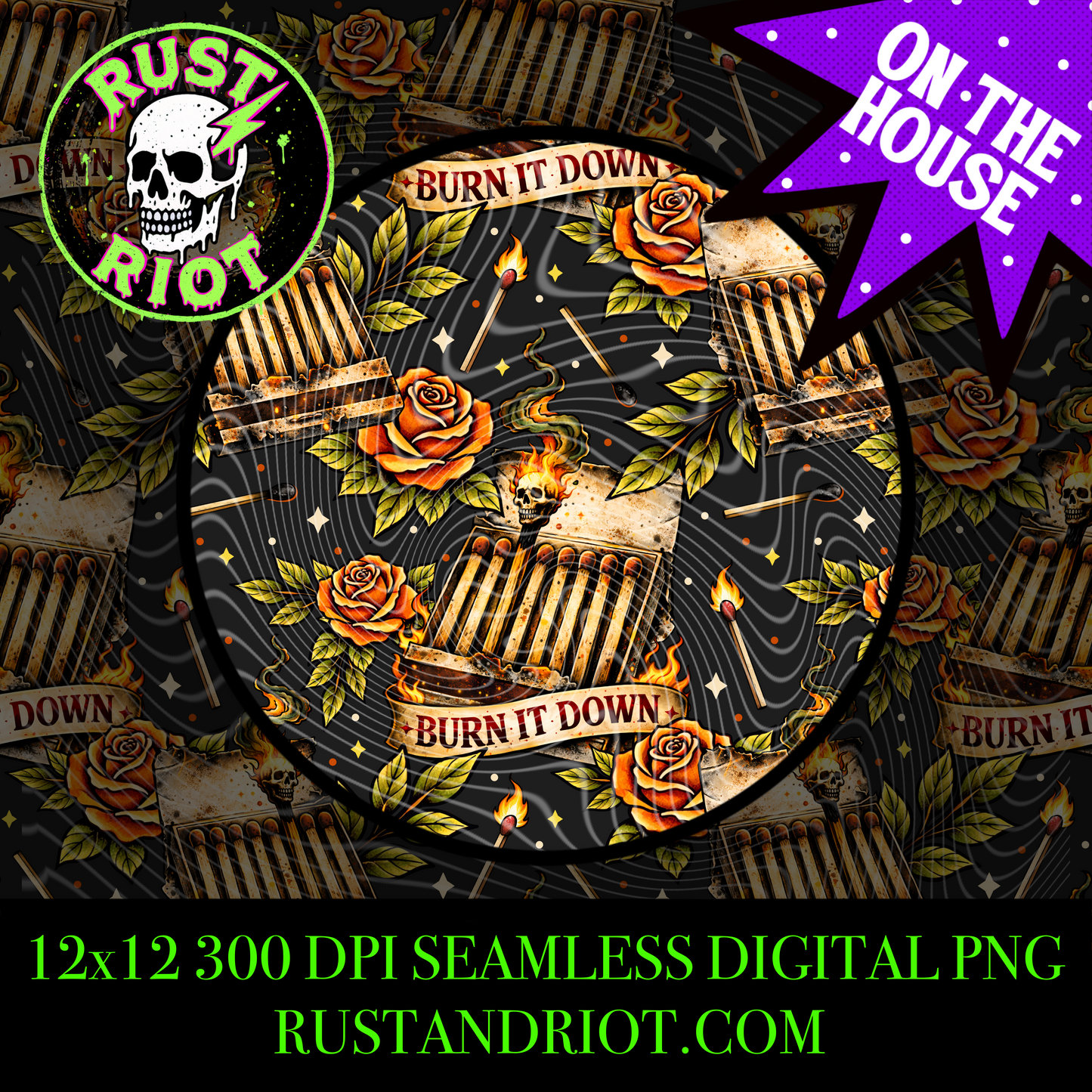 Burn it Down | Freebie | PNG Digital Download