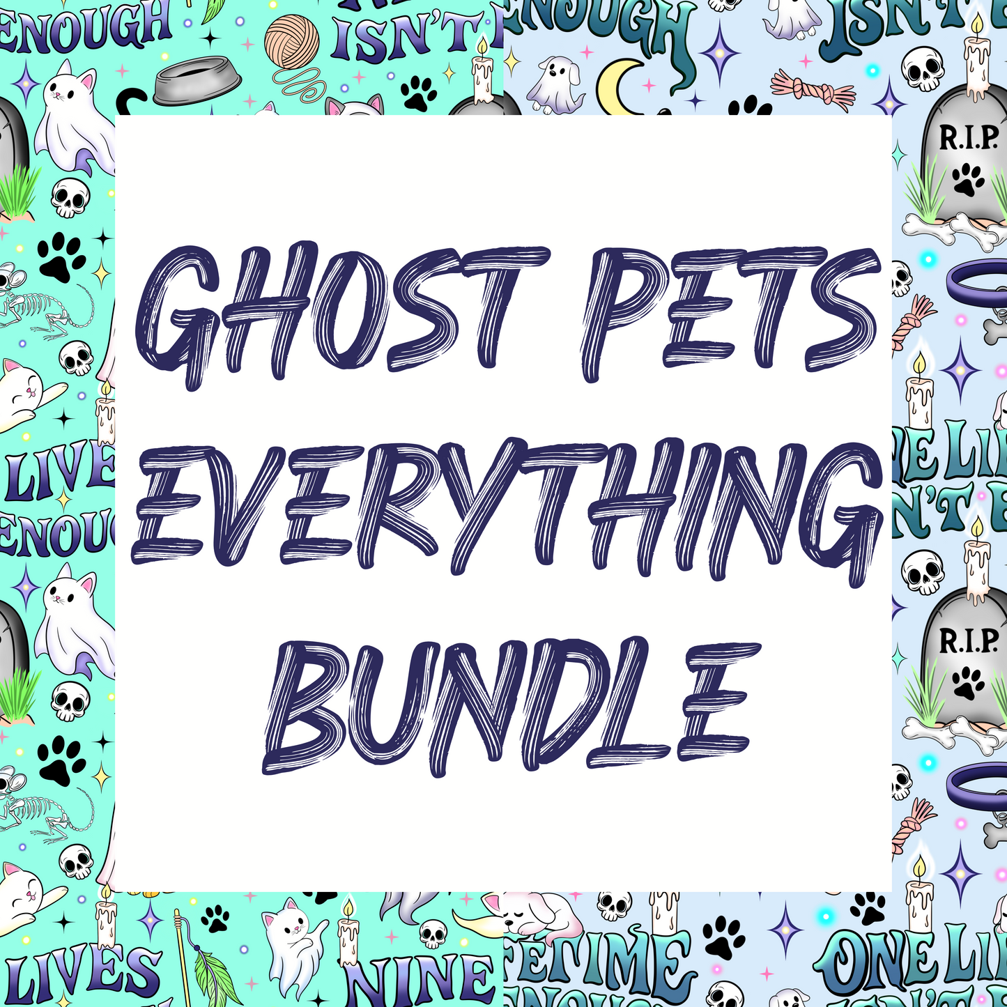 Ghost Pets Everything Bundle, Digital images for Fabric, DTF, DTG, UVDTF, and Sublimation Printing