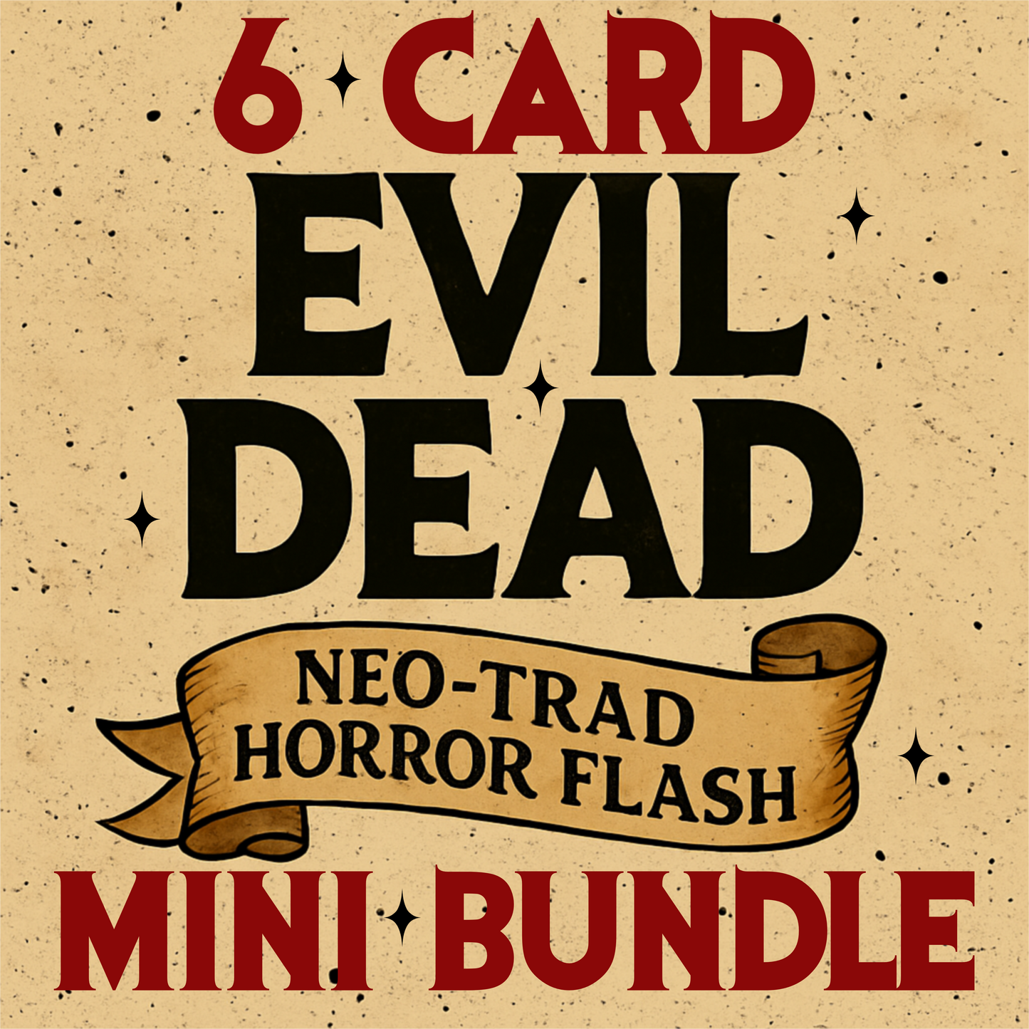 Horror Tarot Card Pack – Neo-Trad Horror Flash 6 PNG Bundle