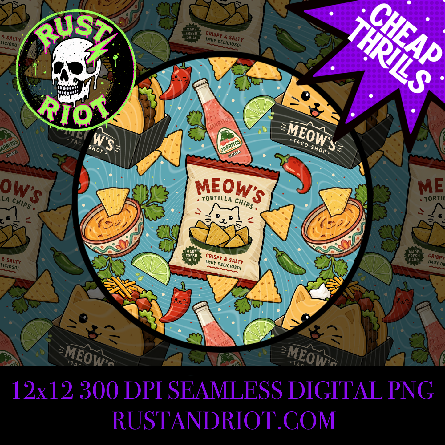 Meow’s Taco Shop | Cute Taco Cats | PNG Digital Download