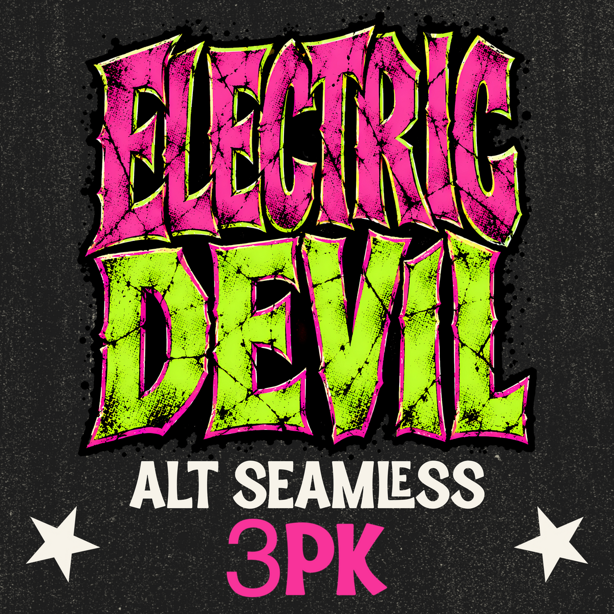 Electric Devil Alt Seamless 3pk | Alt Rock & Roll Horror | PNG Digital Download PNG Digital Download