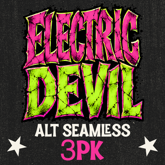 Electric Devil Alt Seamless 3pk | Alt Rock & Roll Horror | PNG Digital Download PNG Digital Download