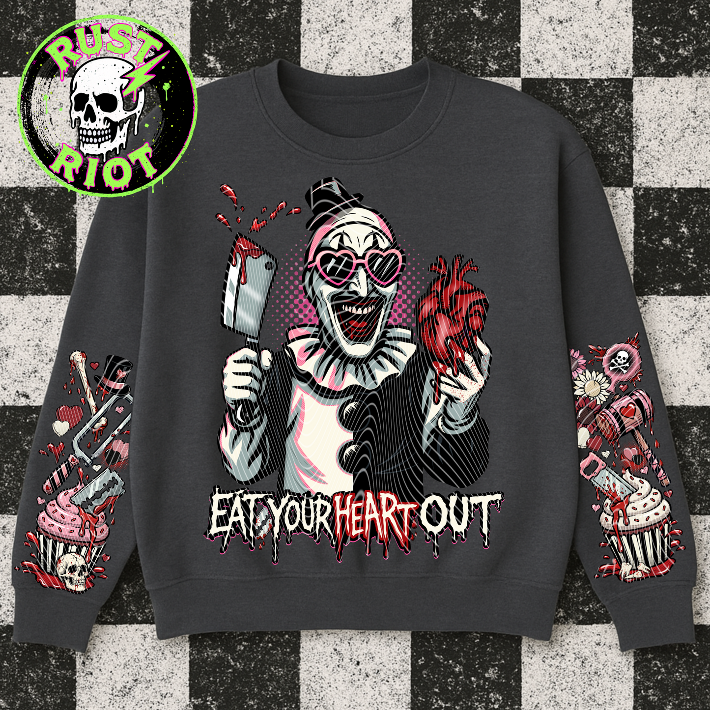 Eat Your Heart Out | Horror Valentine Clown Tee Graphic | PNG Digital Download