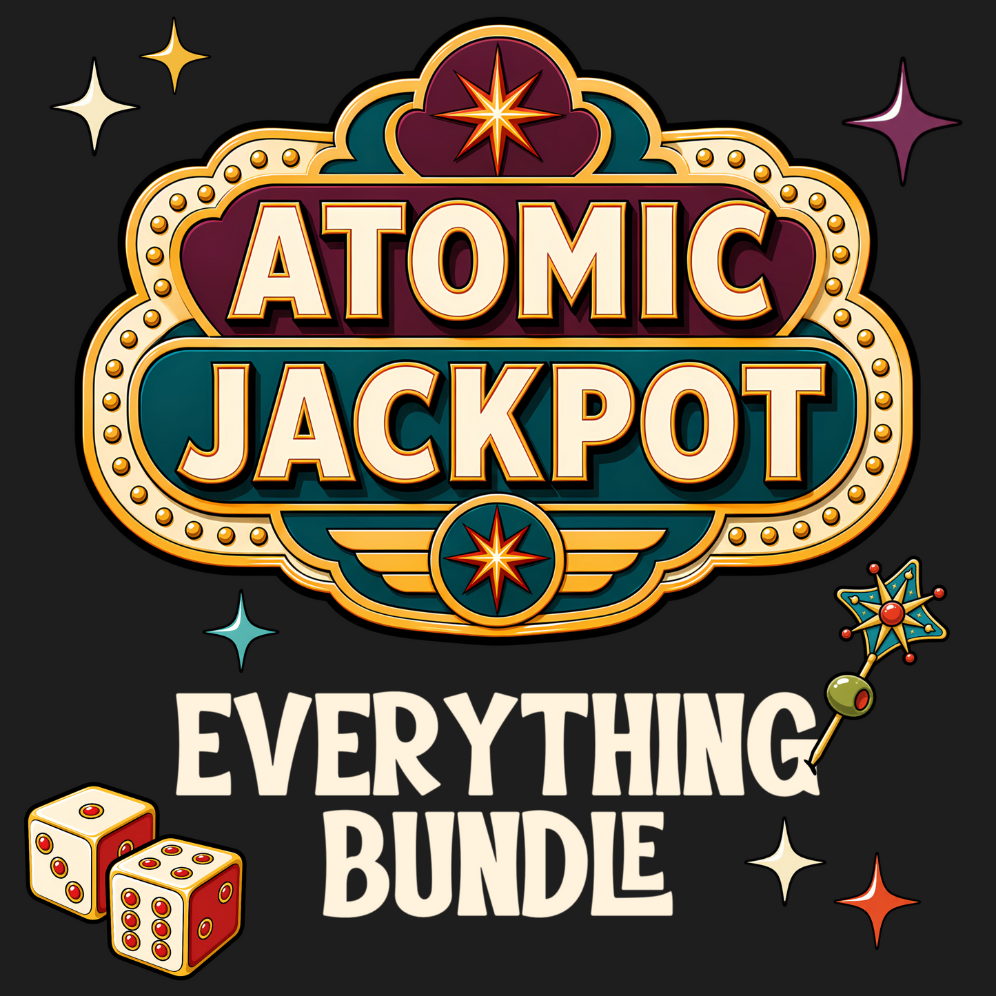 Atomic Jackpot Everything Bundle | Retro Casino Wasteland Collection | PNG Digital Download