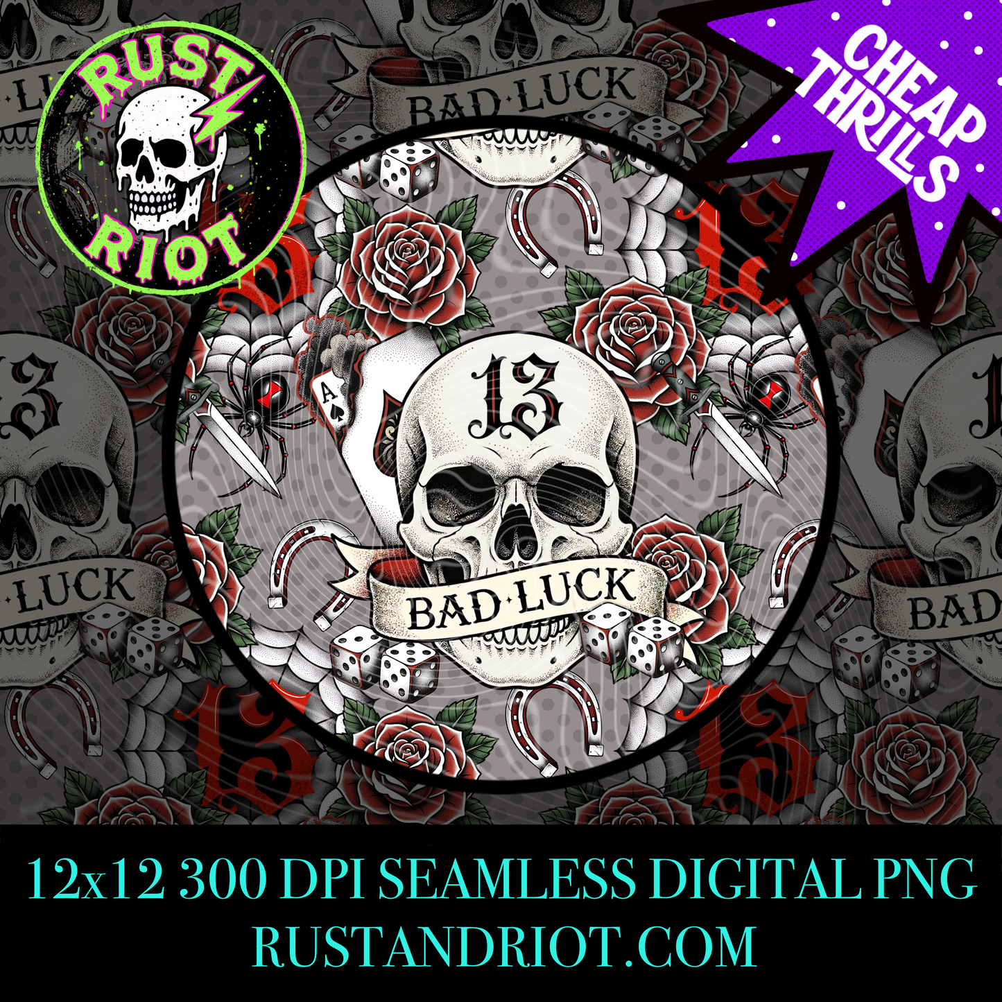 Bad Luck | Vintage Tattoo Graphic | PNG Digital Download