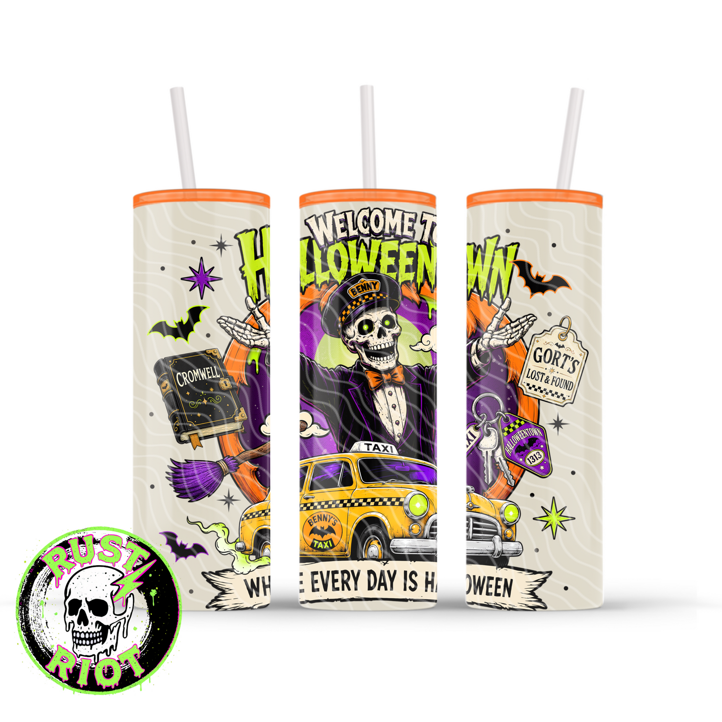 Midnight Fare Tumbler Wrap | Halloween Pop Art | PNG Digital Download