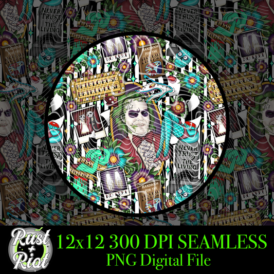 I’ve Got Demons Seamless PNG, 1980s Cult Classic Horror Comedy Movie Digital Graphic Image for Sublimation, DTF, UVDTF, DTG and Fabric Printing
