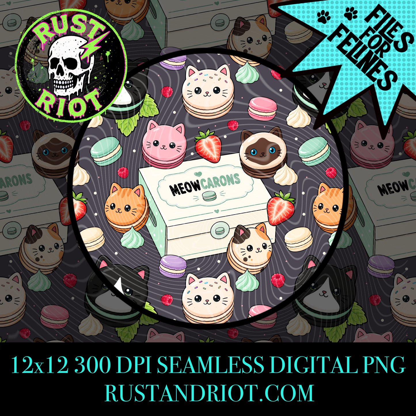 Meowcarons | Kawaii Pop Art Collection | PNG Digital Download