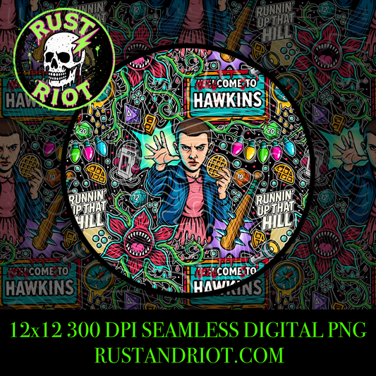 Strange Vibes Only | Retro Horror Seamless Pattern | Digital Download PNG for Sublimation & Fabric Printing