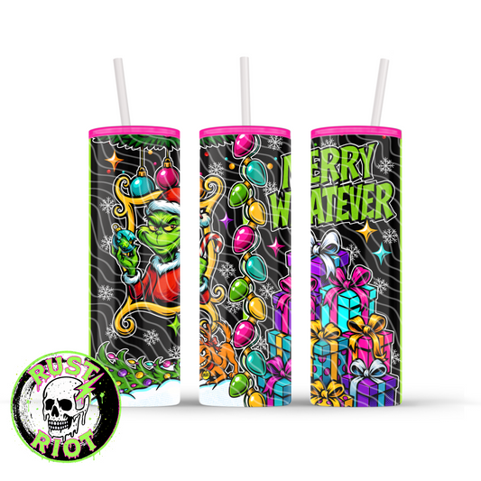 Mean One | Christmas Comic Design | 20oz Skinny Tumbler Wrap Digital Download PNG