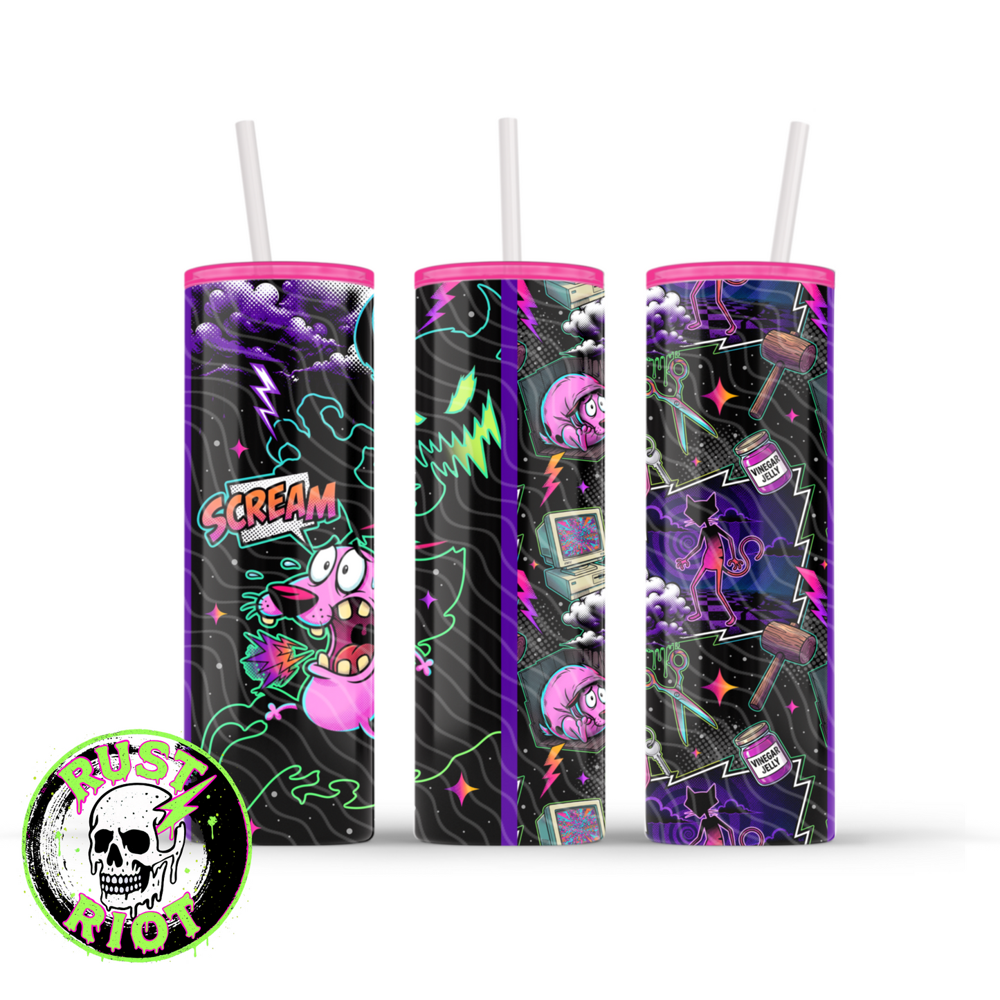 Welcome to Nowhere Everything Bundle | Neon Comic Horror Graphic Set | PNG Digital Download