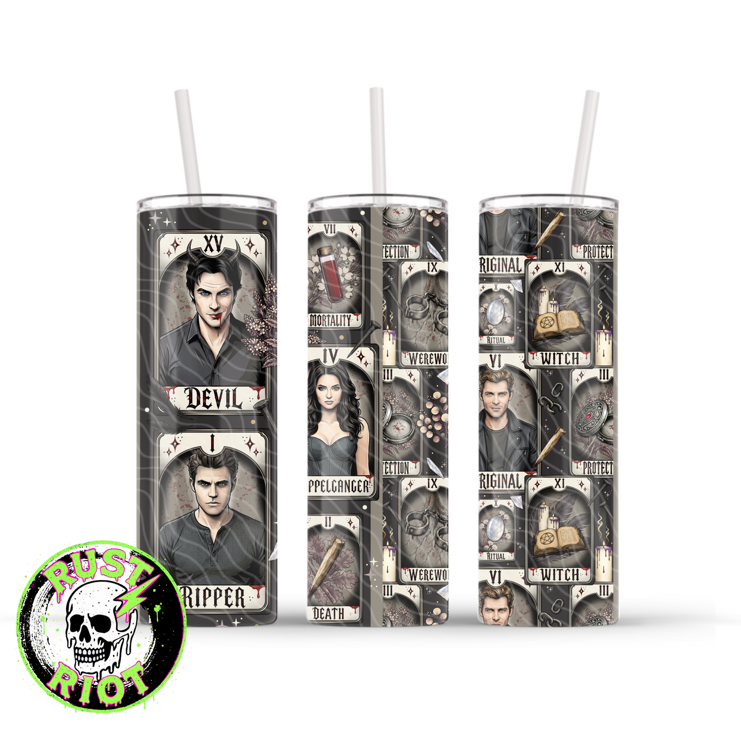 Bloodline Arcana Tumbler Wrap | Neo Trad Vampire Tarot | PNG Digital Download