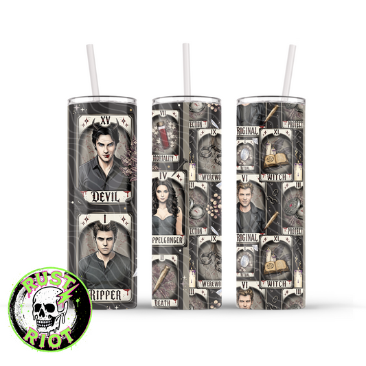 Bloodline Arcana Tumbler Wrap | Neo Trad Vampire Tarot | PNG Digital Download