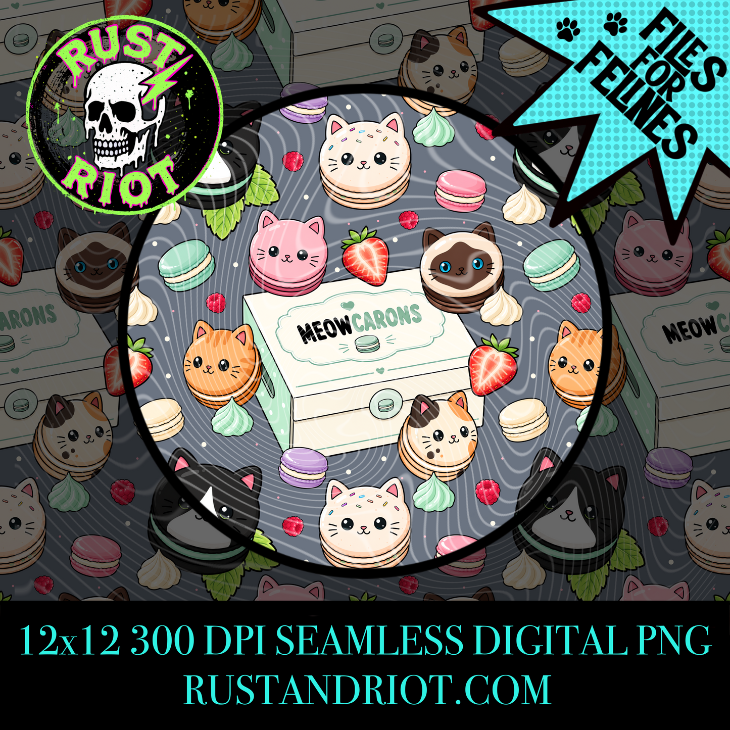 Meowcarons | Kawaii Pop Art Collection | PNG Digital Download