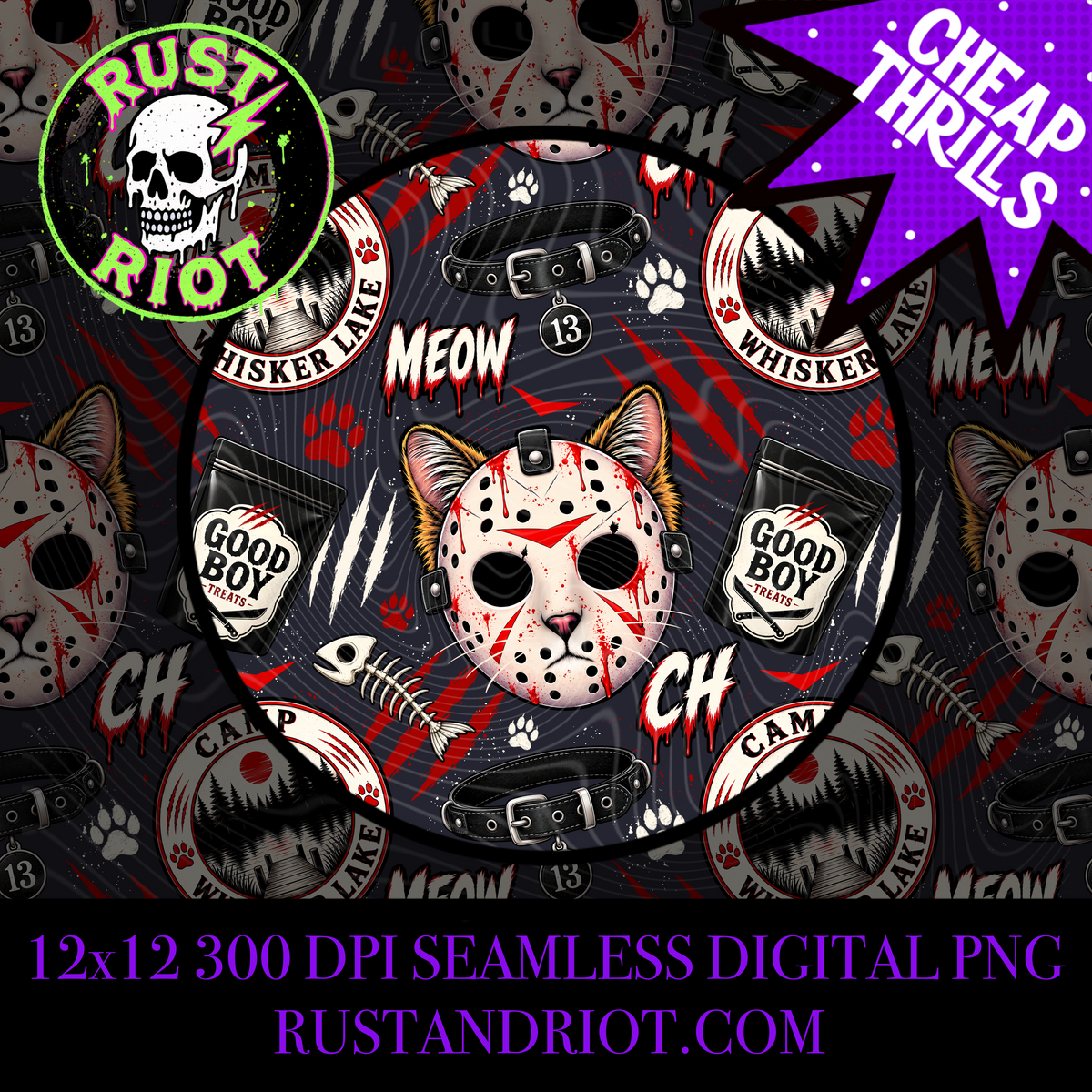 Camp Whisker Lake | Slasher Cat Collection | PNG Digital Download