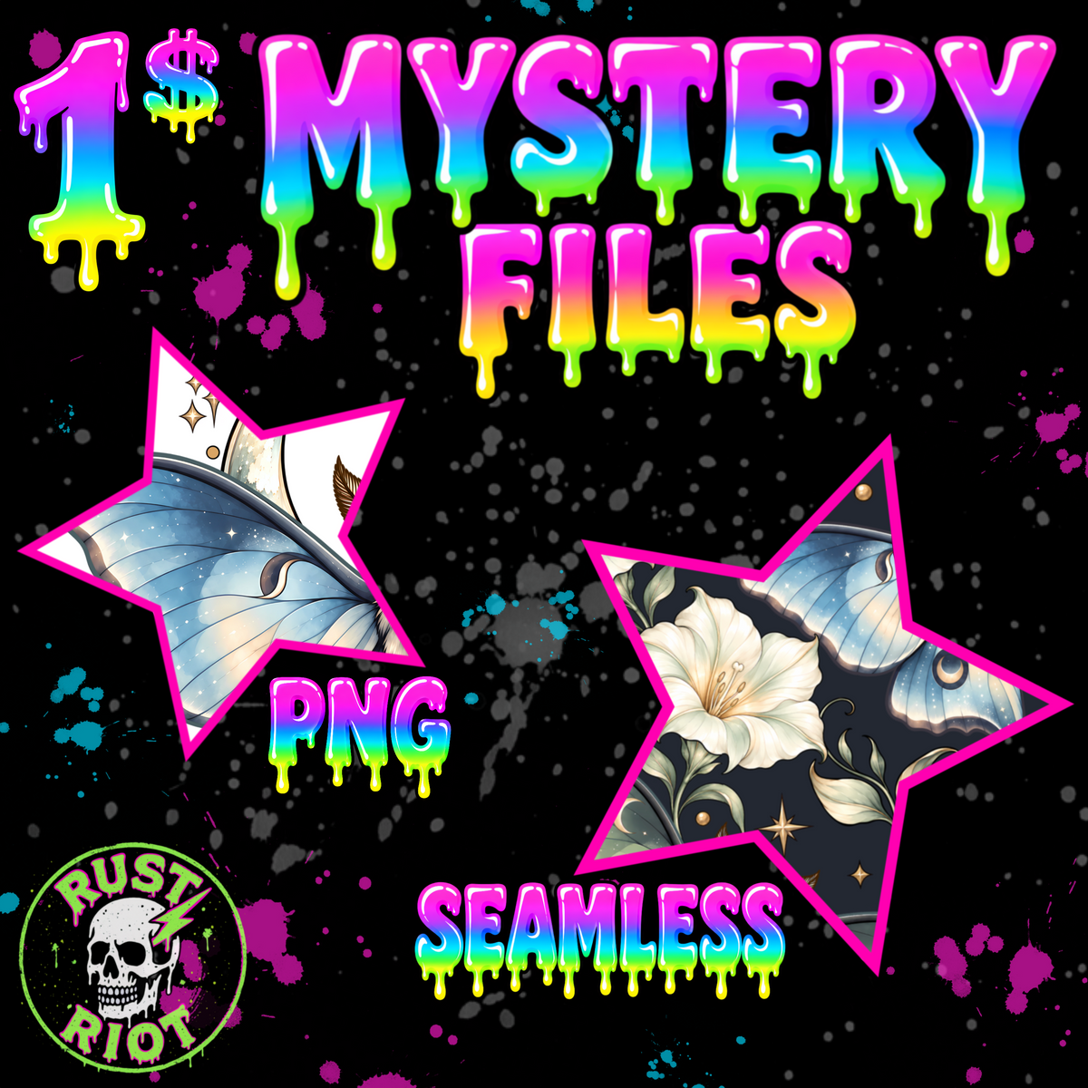 MYSTERY FILES #11 |Tee Graphic OR Seamless Pattern | PNG Digital Download